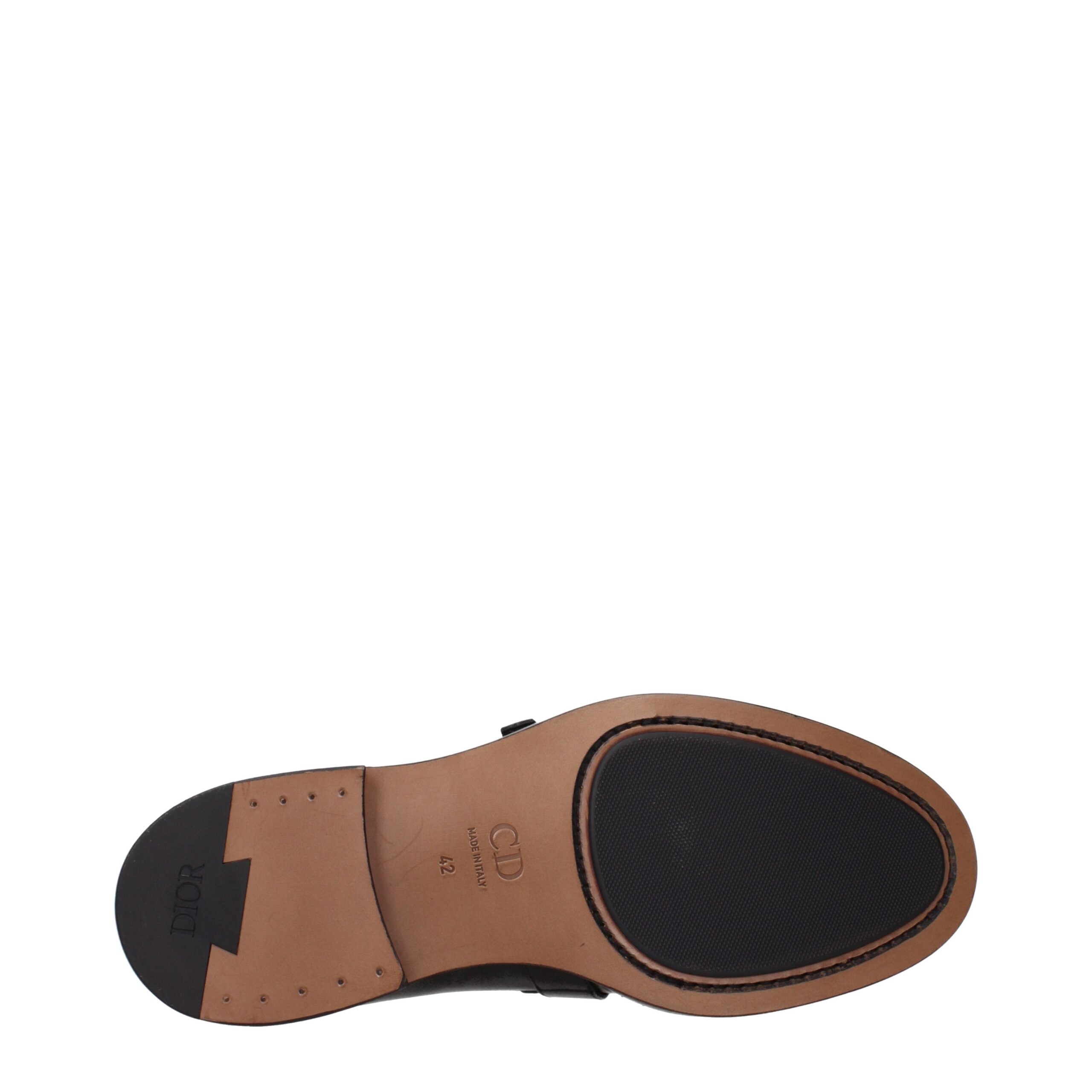 Christian Dior Black Leather Slip-On Loafers