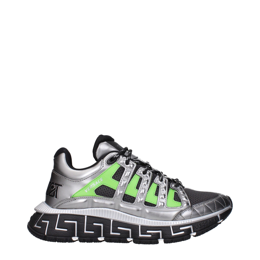 Versace Gray Fabric Athletic Sneakers