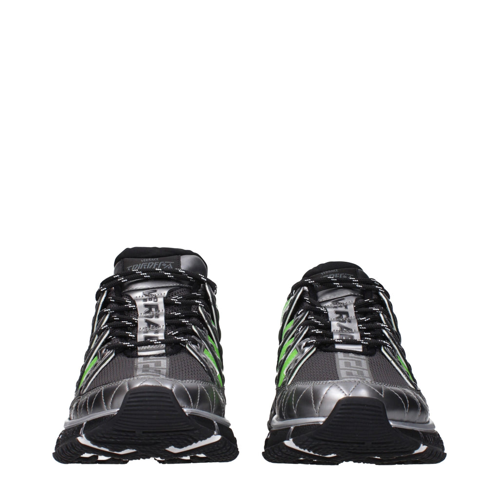 Versace Gray Fabric Athletic Sneakers