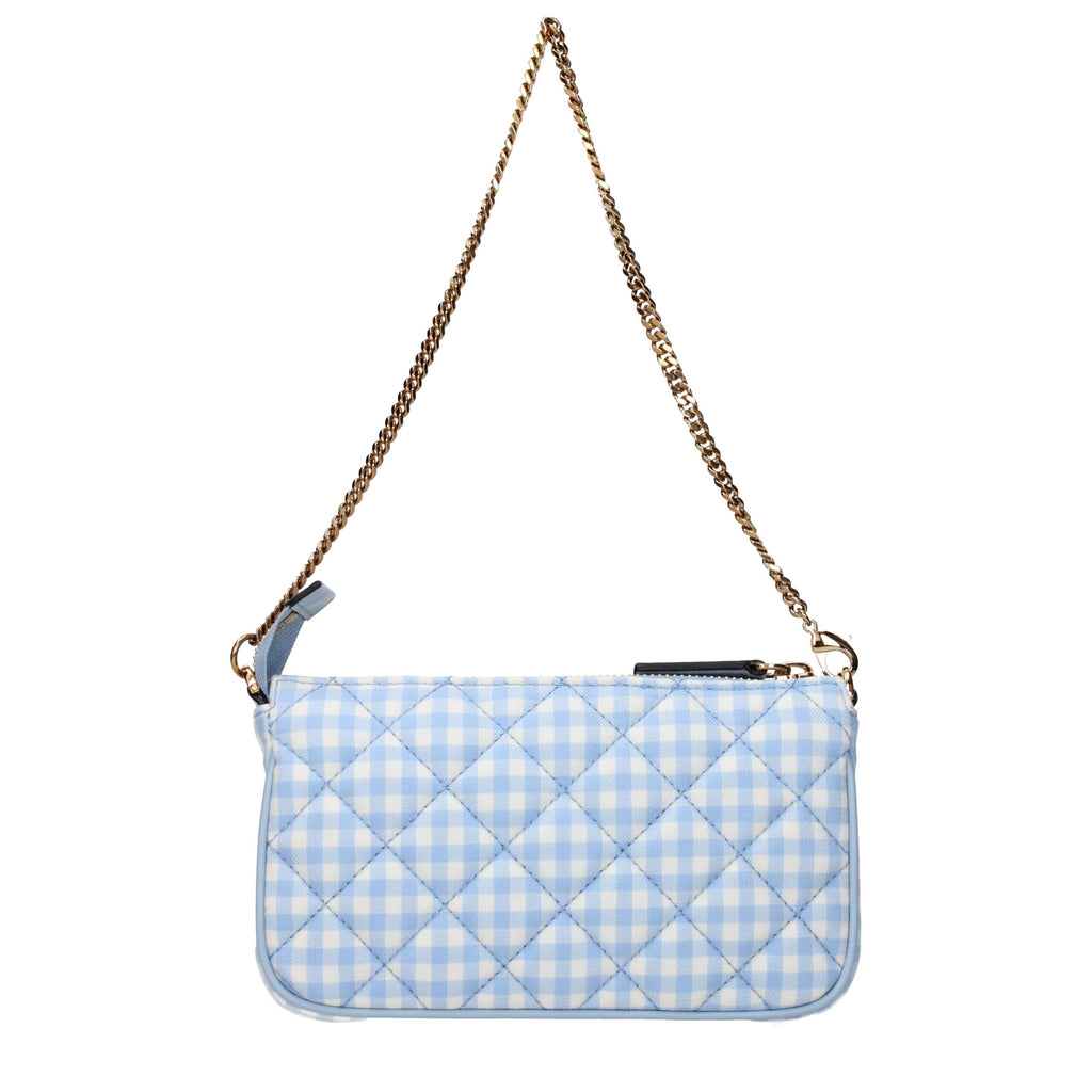 Versace Light Blue Fabric Handbags