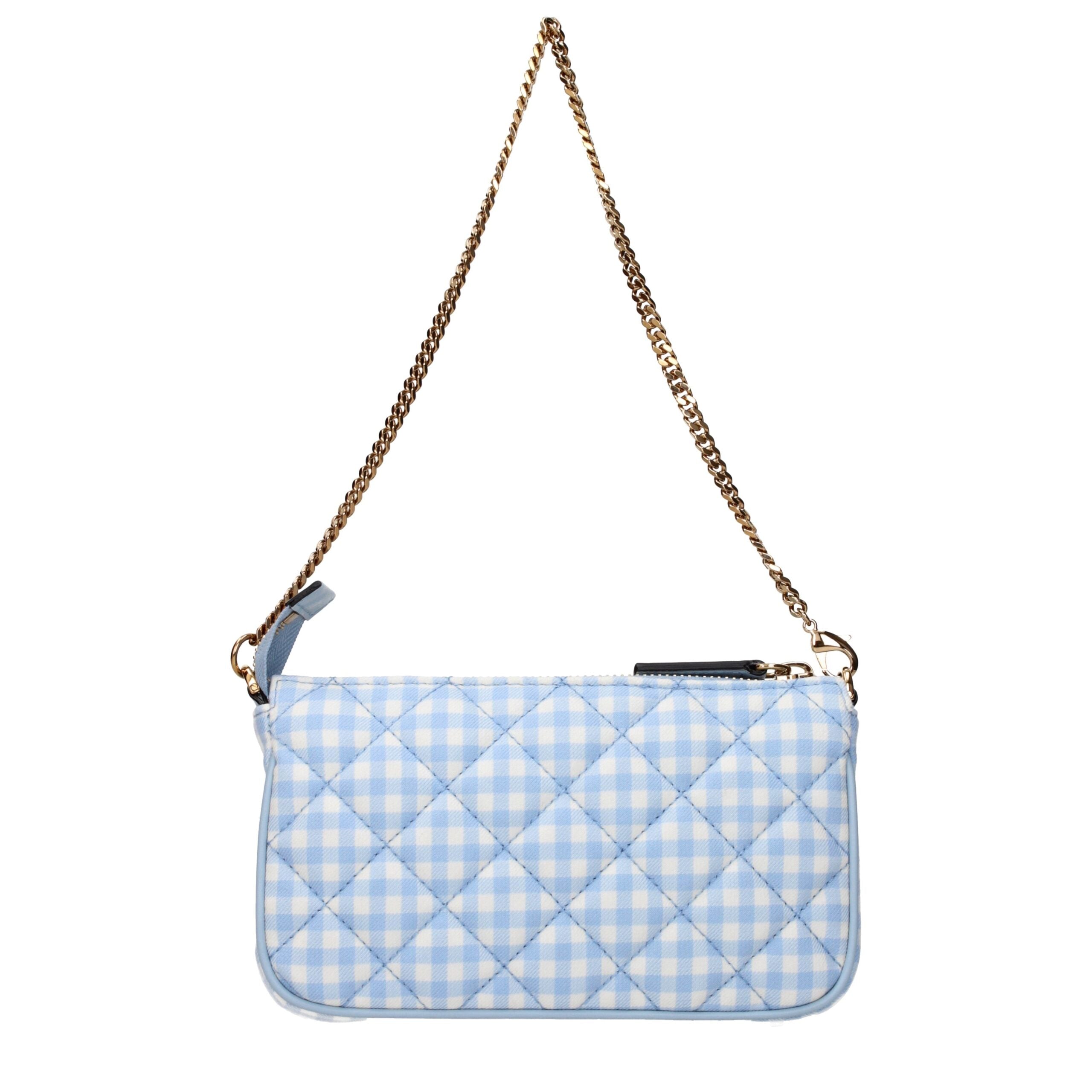 Versace Light Blue Fabric Handbags