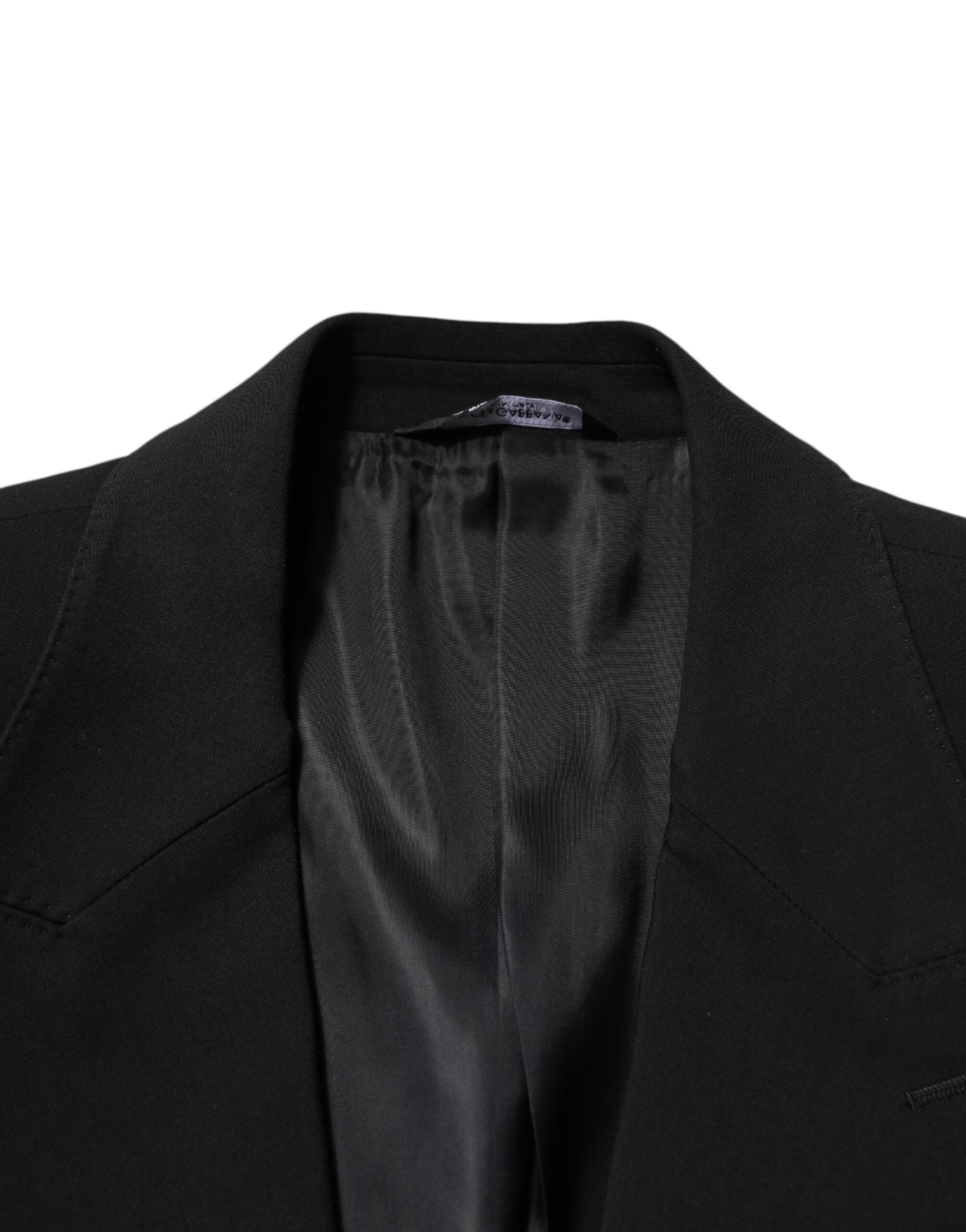Dolce & Gabbana Black Cotton Single Breasted 2 Piece Suit