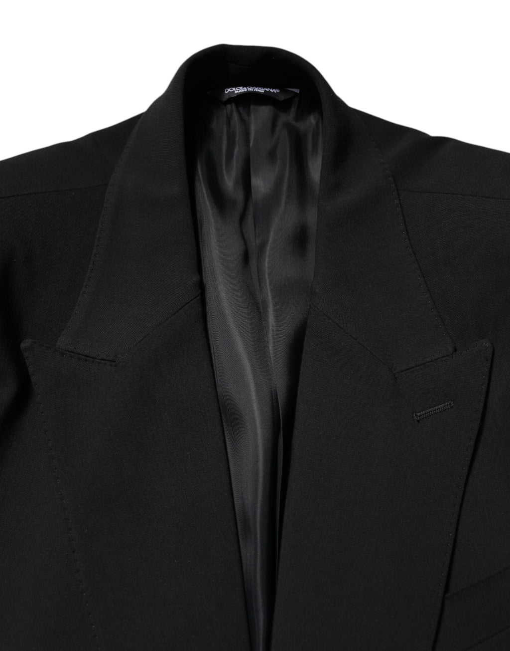 Dolce & Gabbana Black Cotton Single Breasted 2 Piece Suit