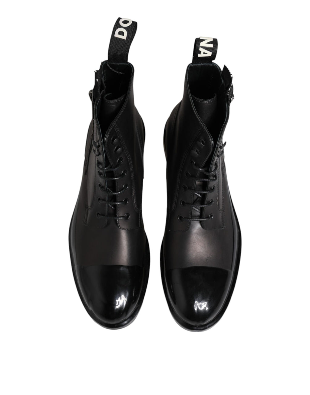 Dolce & Gabbana Brown Black Lace Up Mid Calf Men Boots Shoes