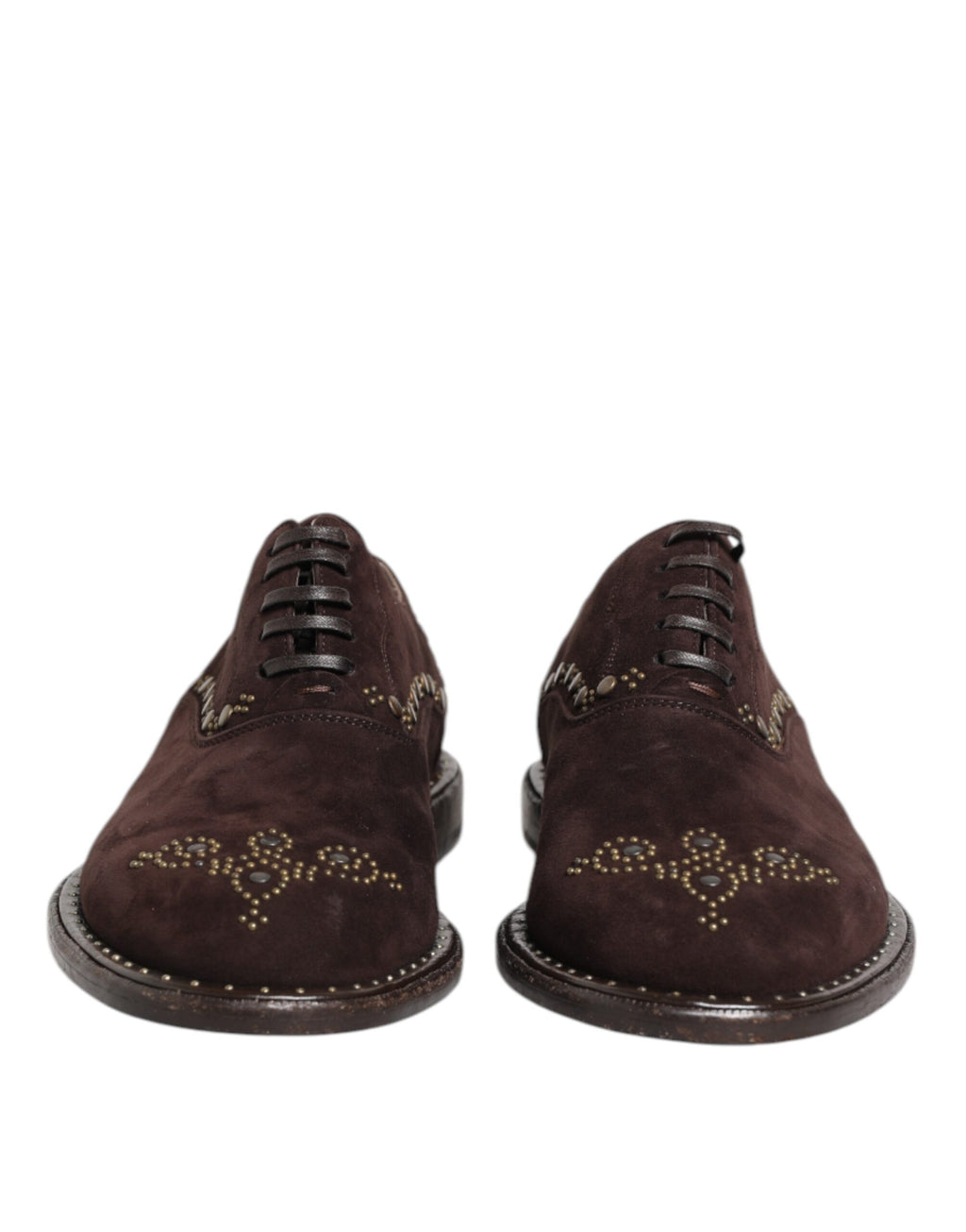 Dolce & Gabbana Elegant Brown Velvet Oxford Lace-up Shoes