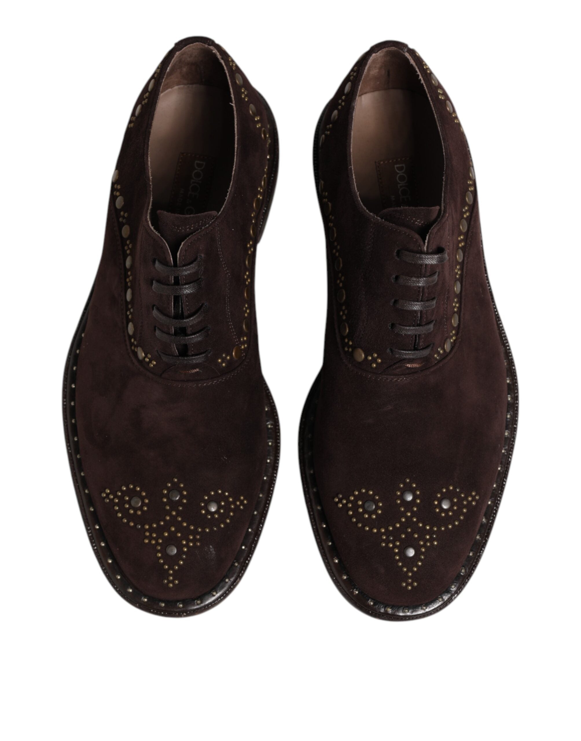 Dolce & Gabbana Elegant Brown Velvet Oxford Lace-up Shoes