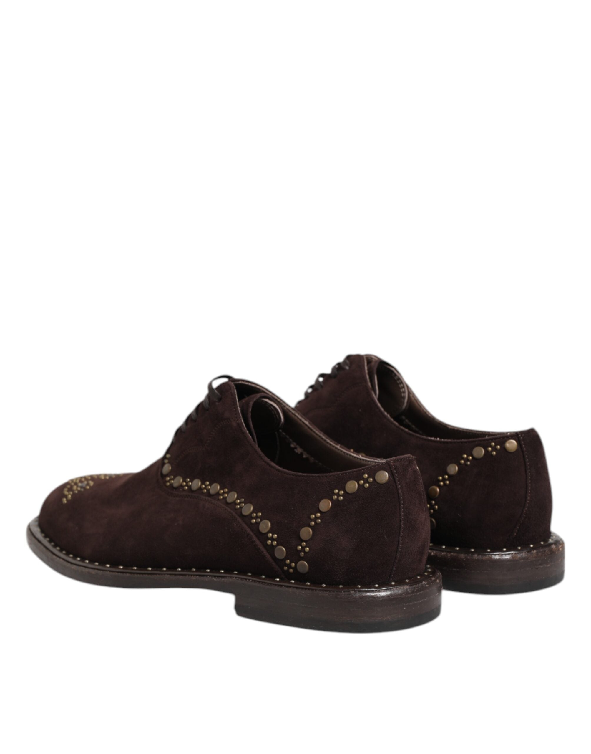 Dolce & Gabbana Elegant Brown Velvet Oxford Lace-up Shoes