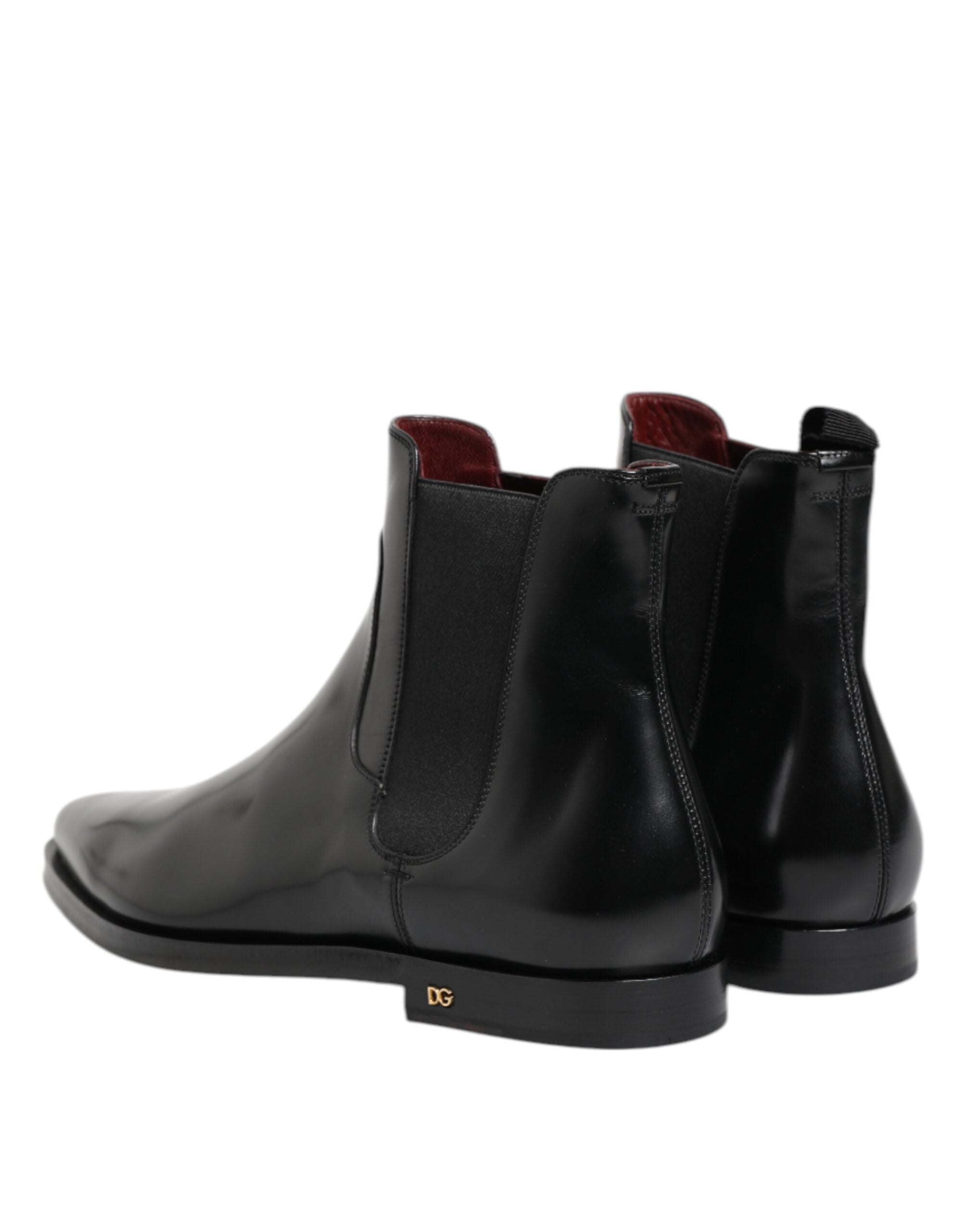 Dolce & Gabbana Black Leather MILLENIALS Mid Calf Boots Shoes