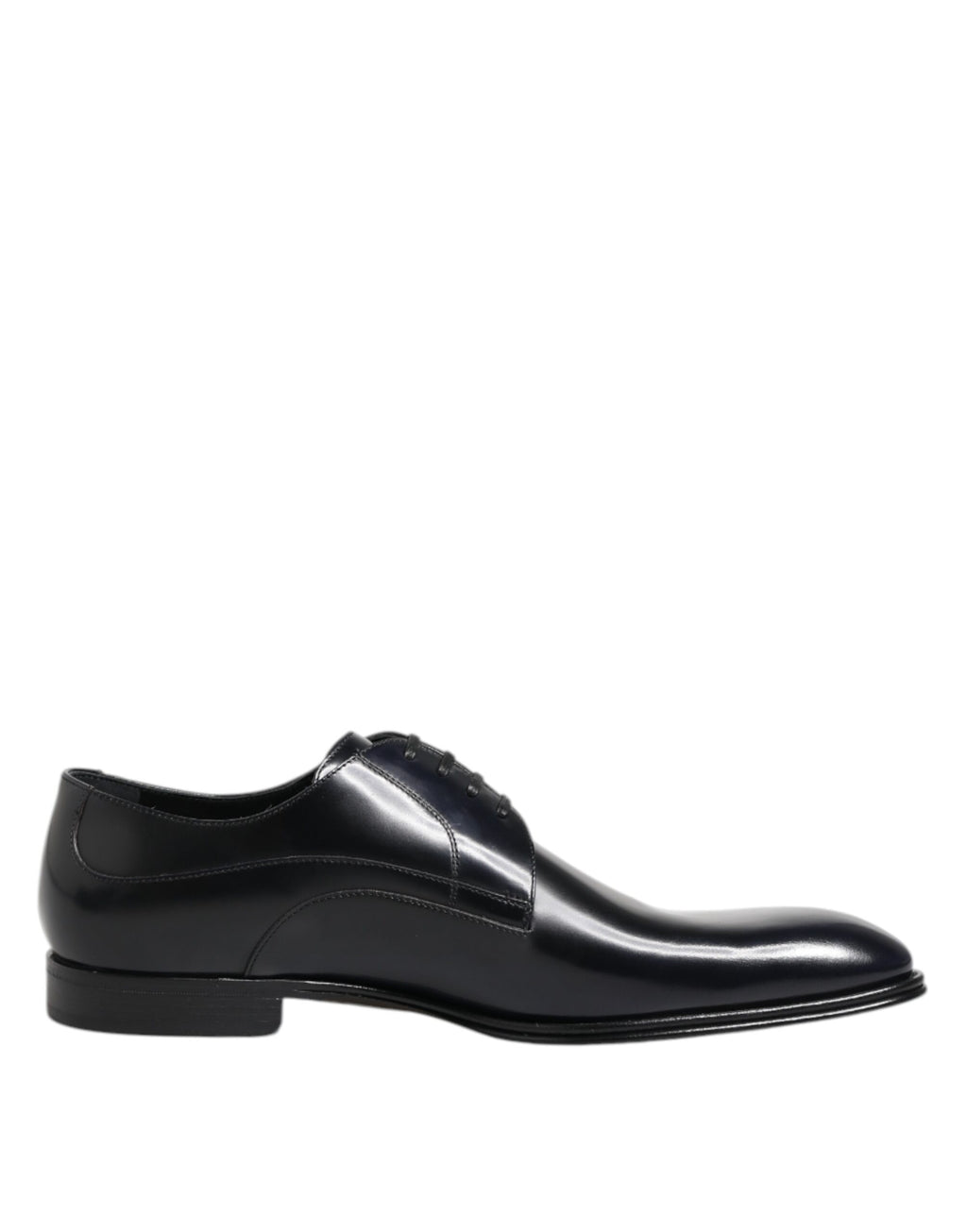 Dolce & Gabbana Navy Blue Leather Lace Up Derby Formal Shoes