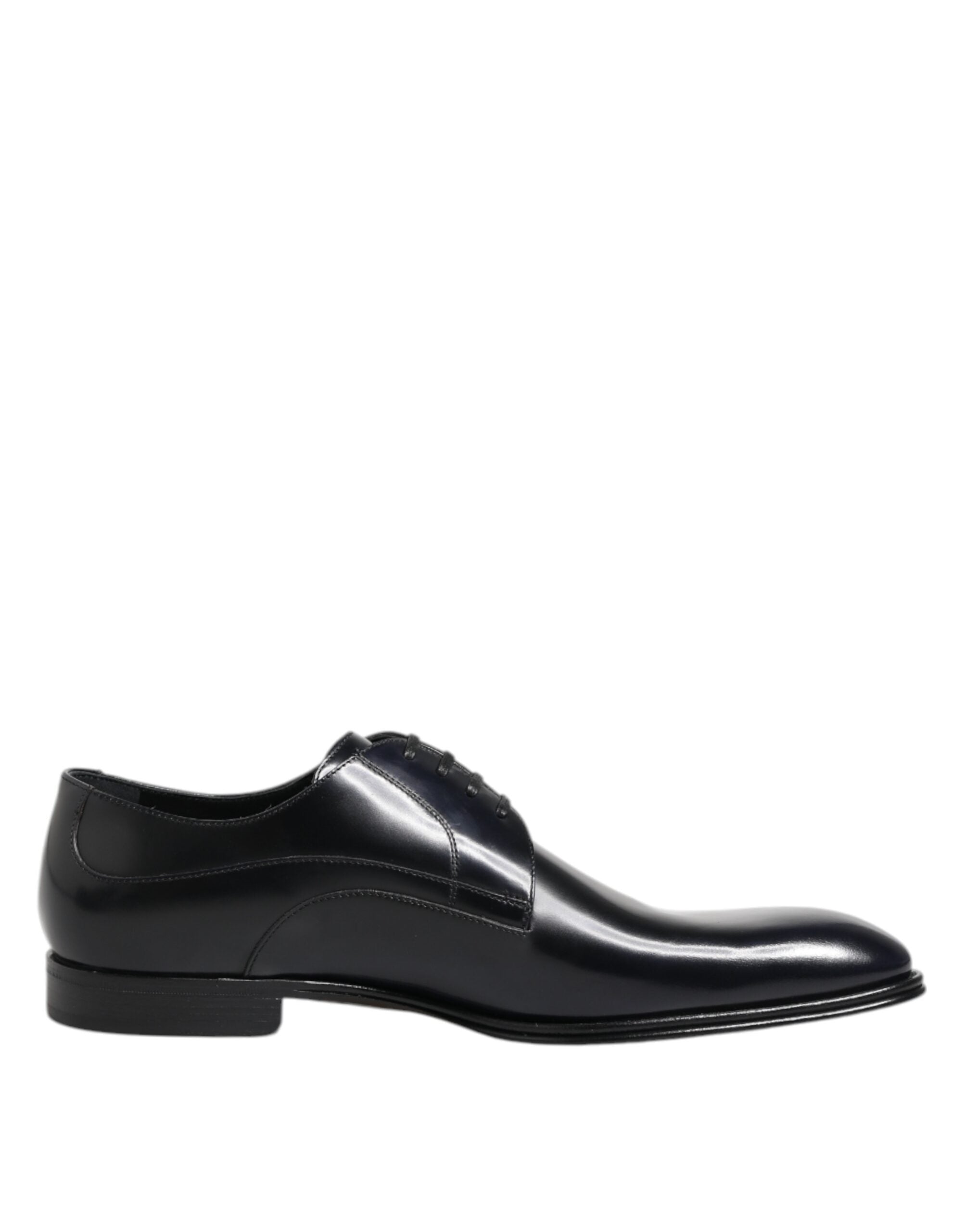 Dolce & Gabbana Navy Blue Leather Lace Up Derby Formal Shoes