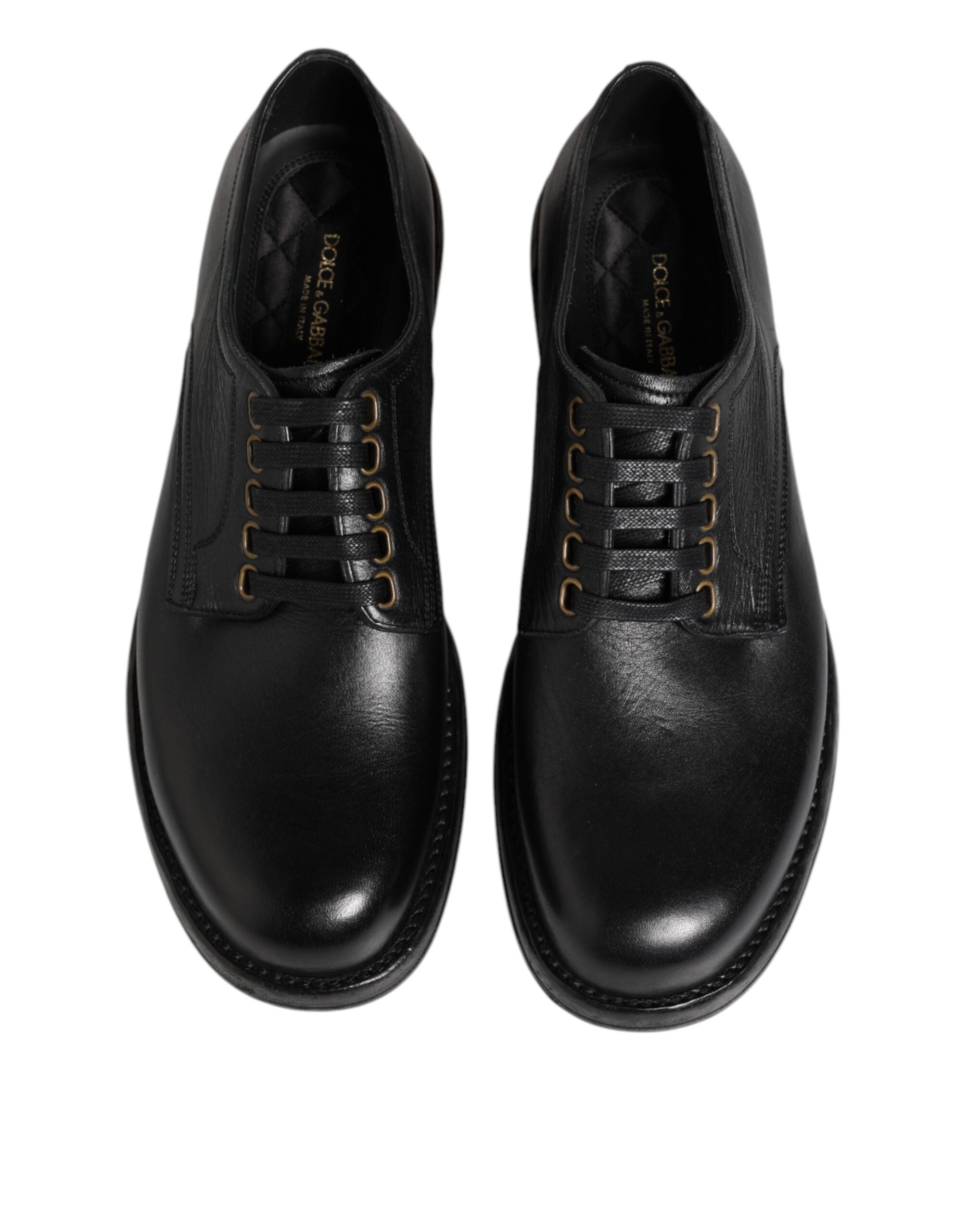 Dolce & Gabbana Black Leather Lace Up Derby Formal Shoes