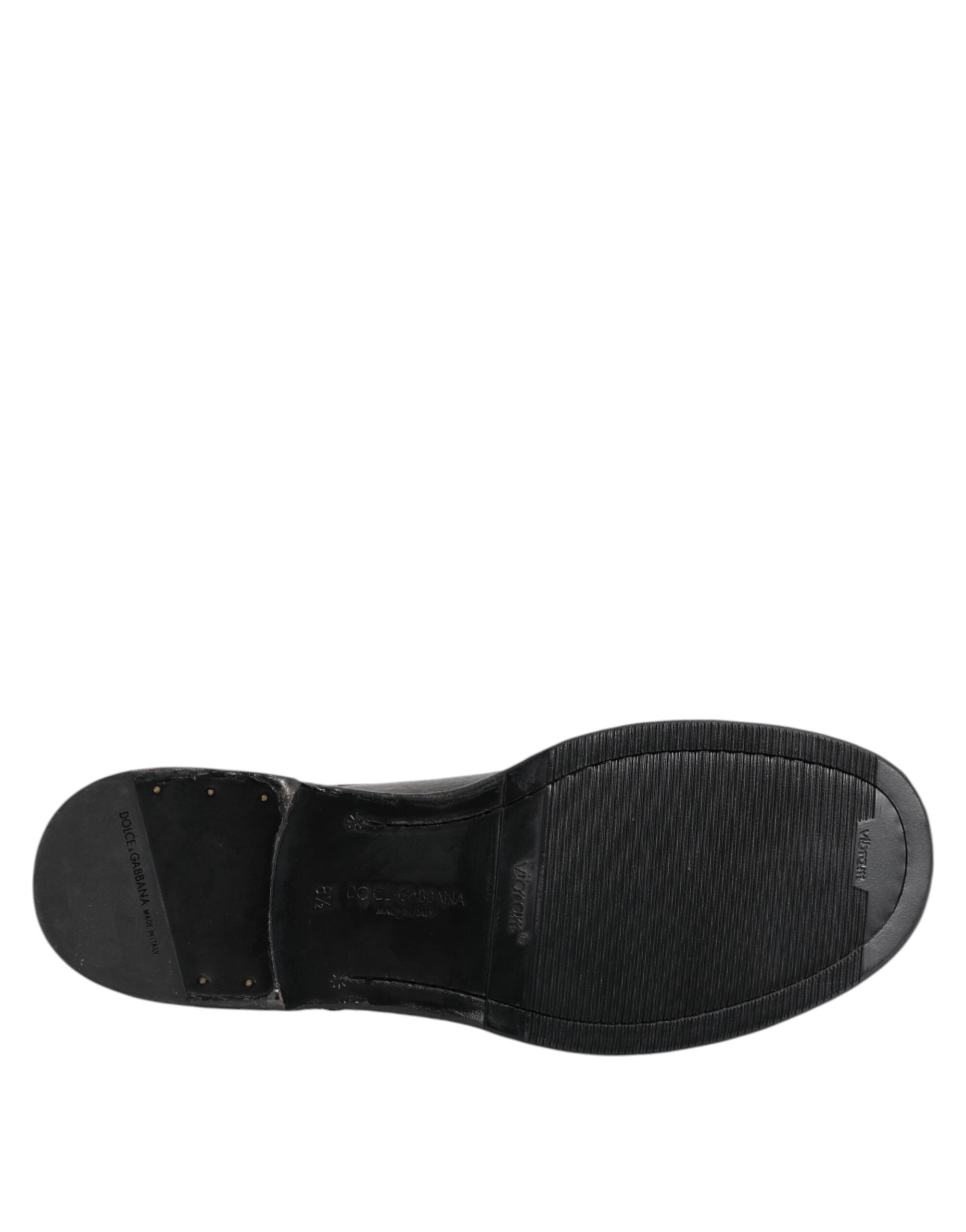 Dolce & Gabbana Black Leather Lace Up Derby Formal Shoes