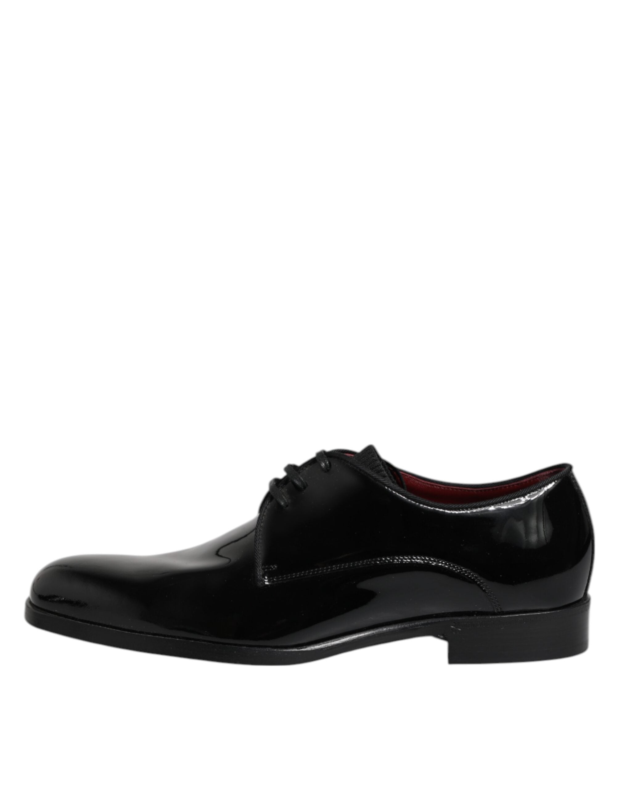 Dolce & Gabbana Black Leather Lace Up Men Derby Formal Shoes