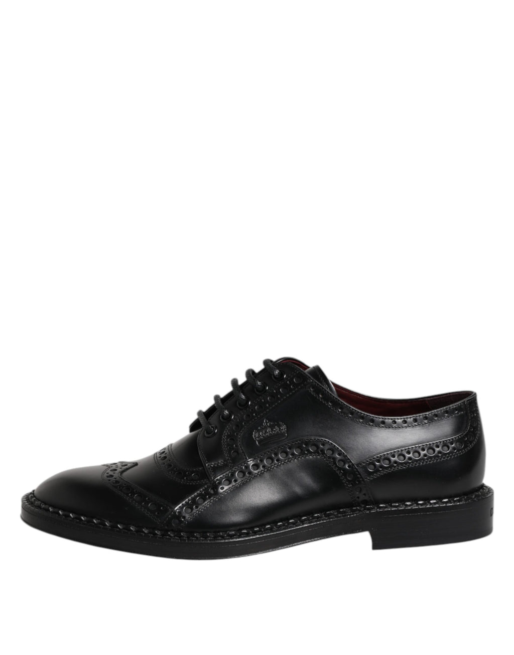 Dolce & Gabbana Black Leather Lace Up Men Derby Formal Shoes