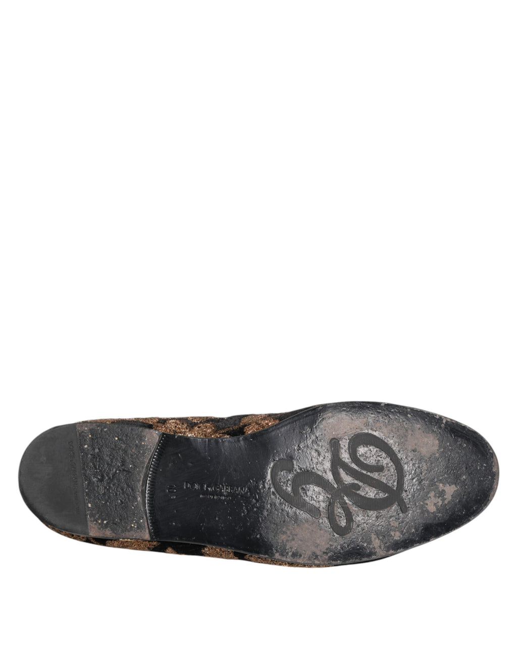 Dolce & Gabbana Black Floral Embroidery Men Loafers Shoes