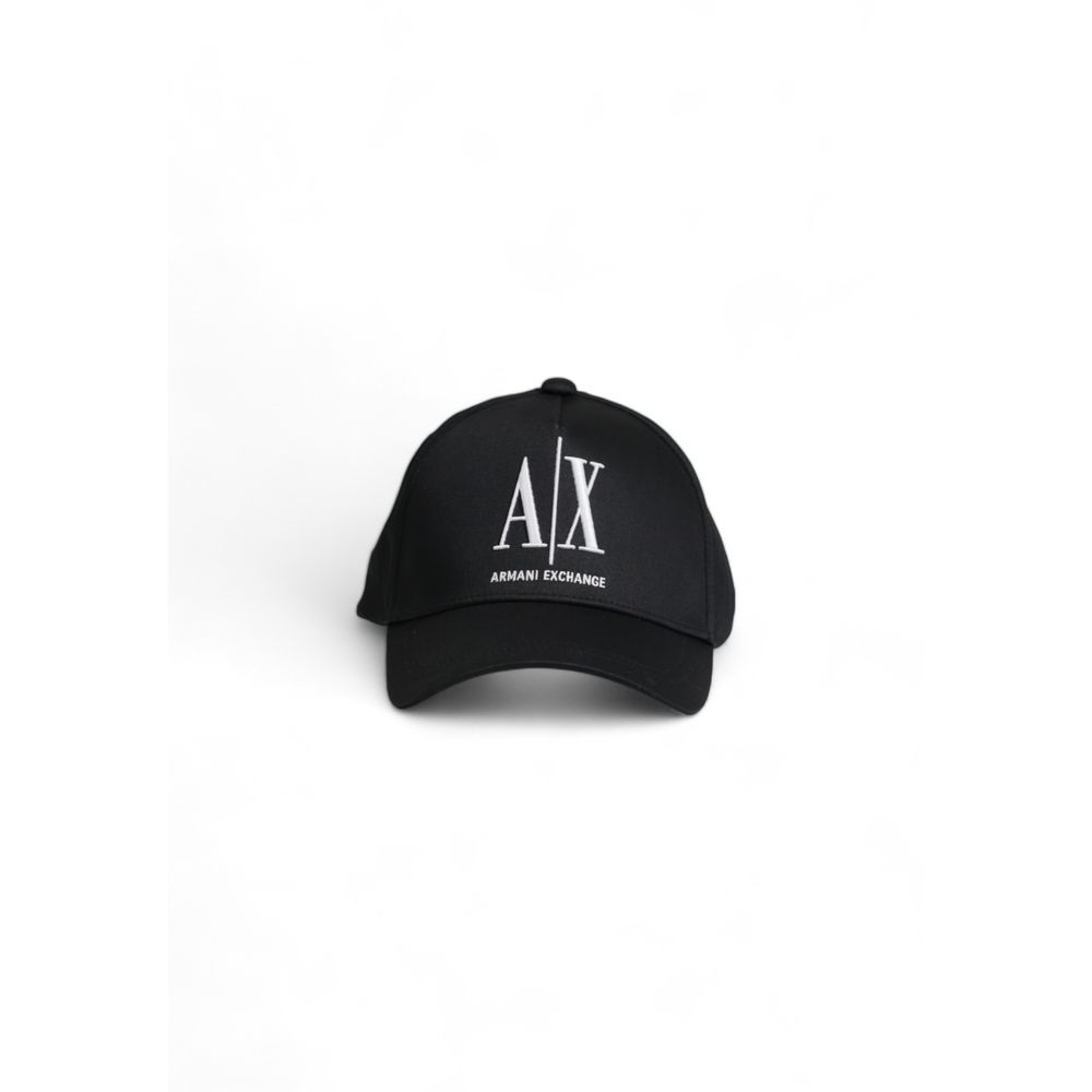 Armani Exchange Black Cotton Caps Baseball Hat