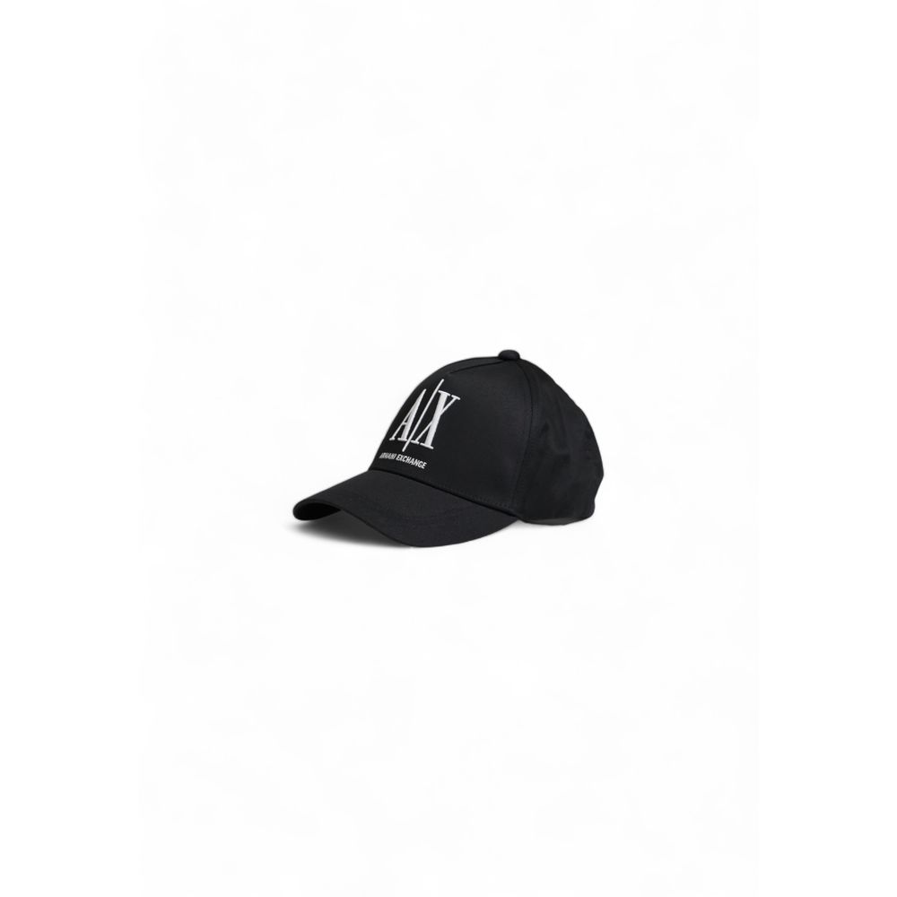 Armani Exchange Black Cotton Caps Baseball Hat