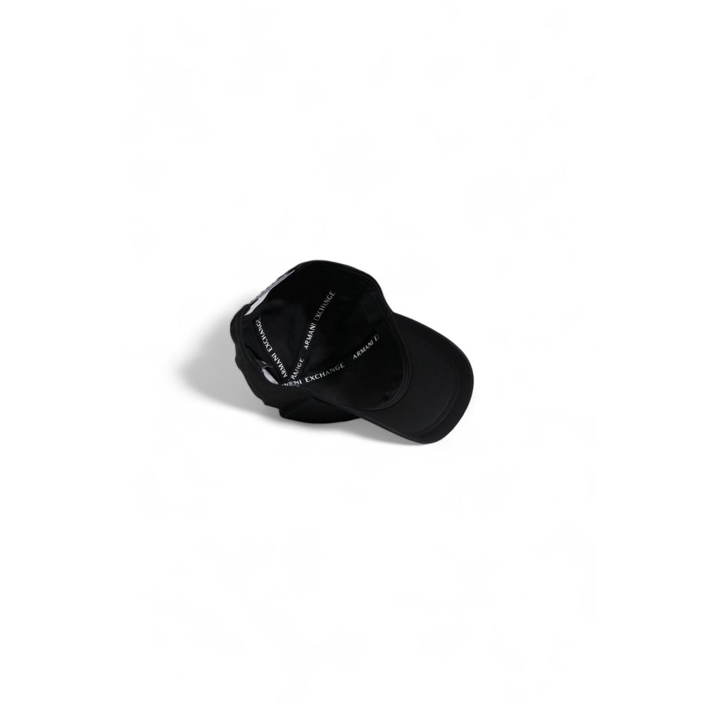 Armani Exchange Black Cotton Caps Baseball Hat