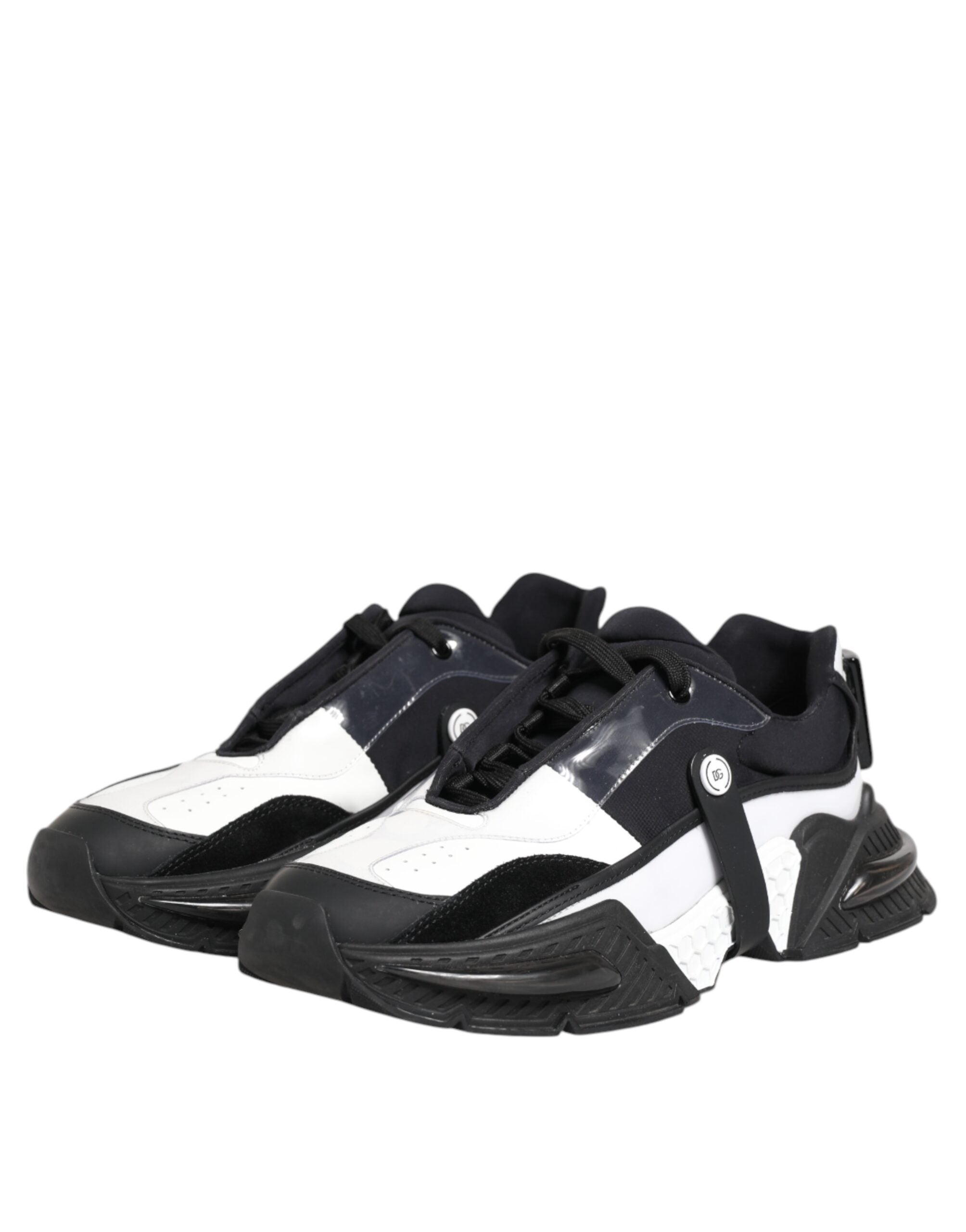 Dolce & Gabbana White Black Logo Airmaster Sneakers Shoes