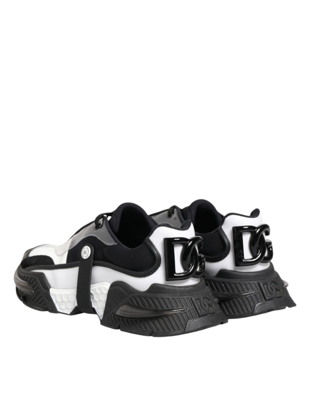 Dolce & Gabbana White Black Logo Airmaster Sneakers Shoes