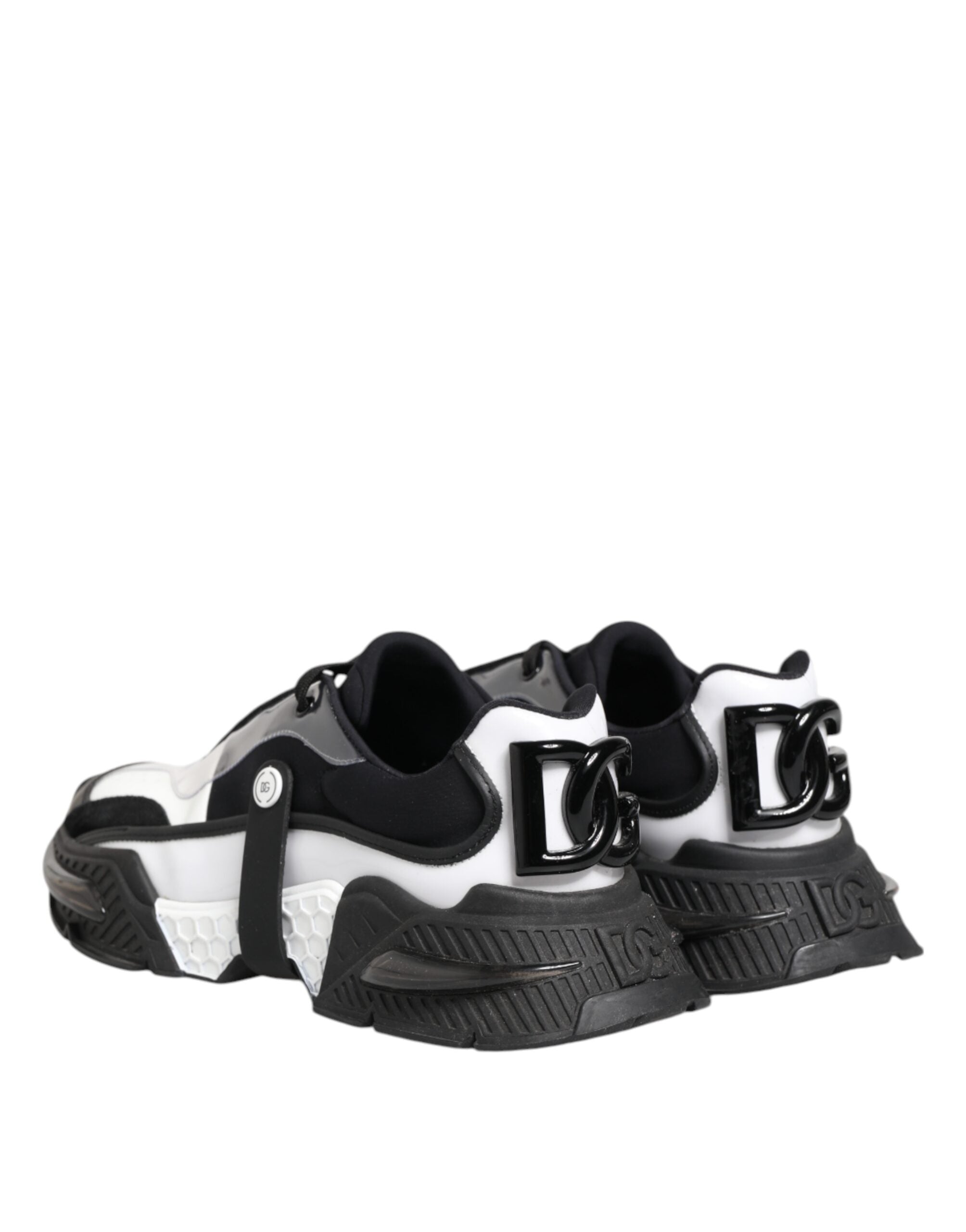 Dolce & Gabbana White Black Logo Airmaster Sneakers Shoes