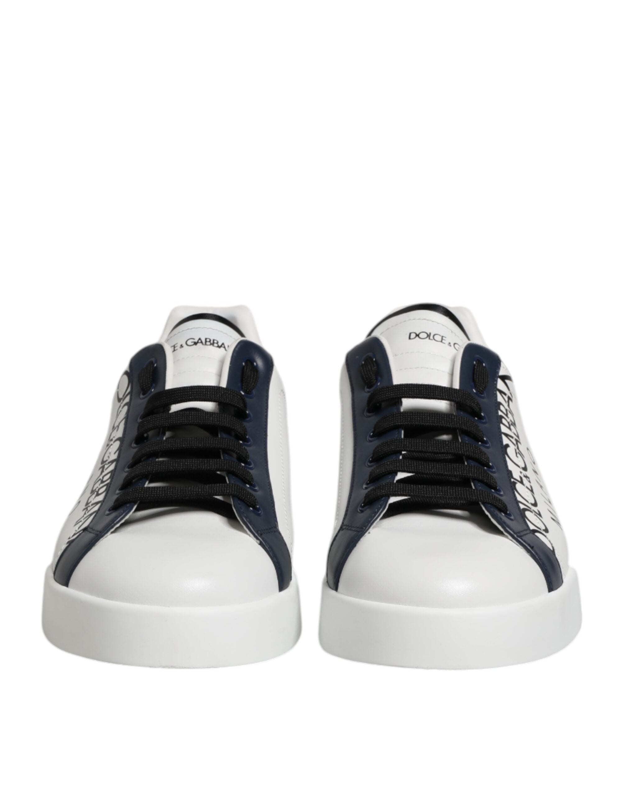 Dolce & Gabbana White Blue Crown Low Top Men Sneakers Shoes