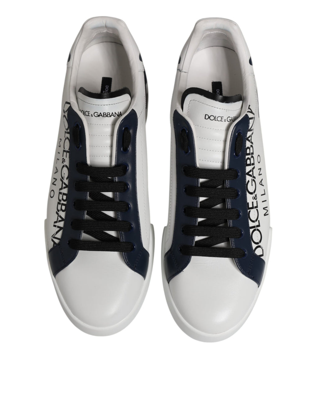 Dolce & Gabbana White Blue Crown Low Top Men Sneakers Shoes