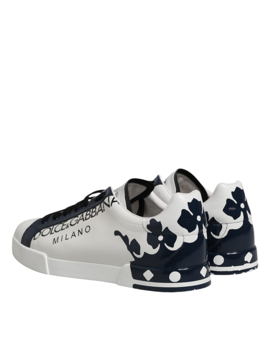Dolce & Gabbana White Blue Crown Low Top Men Sneakers Shoes