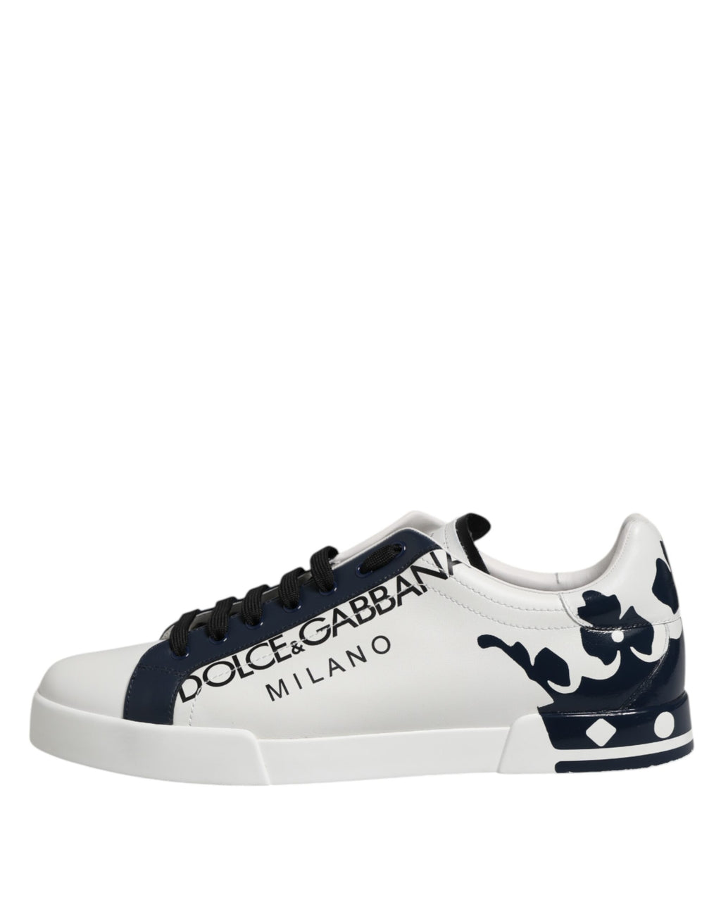 Dolce & Gabbana White Blue Crown Low Top Men Sneakers Shoes
