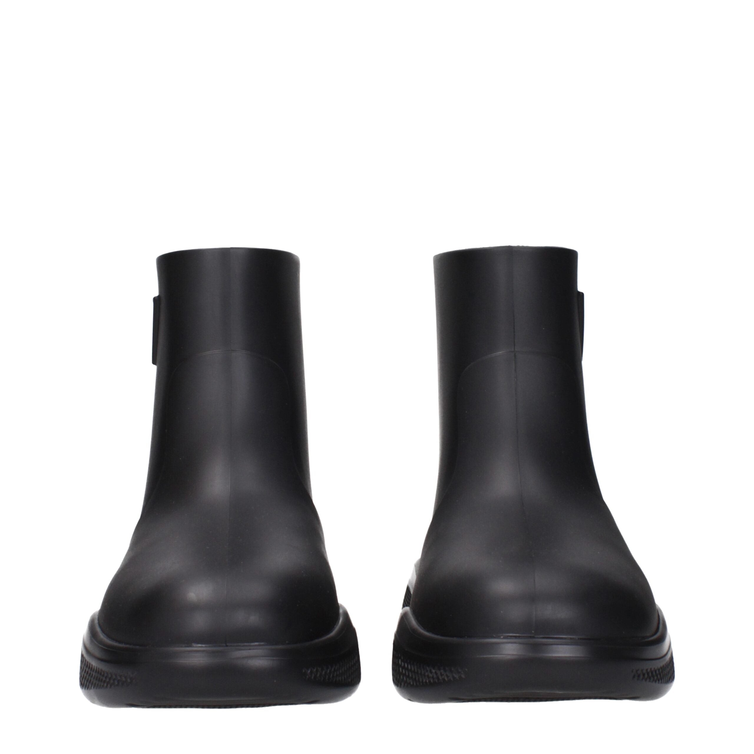 Prada Black Cotton Ankle Boots