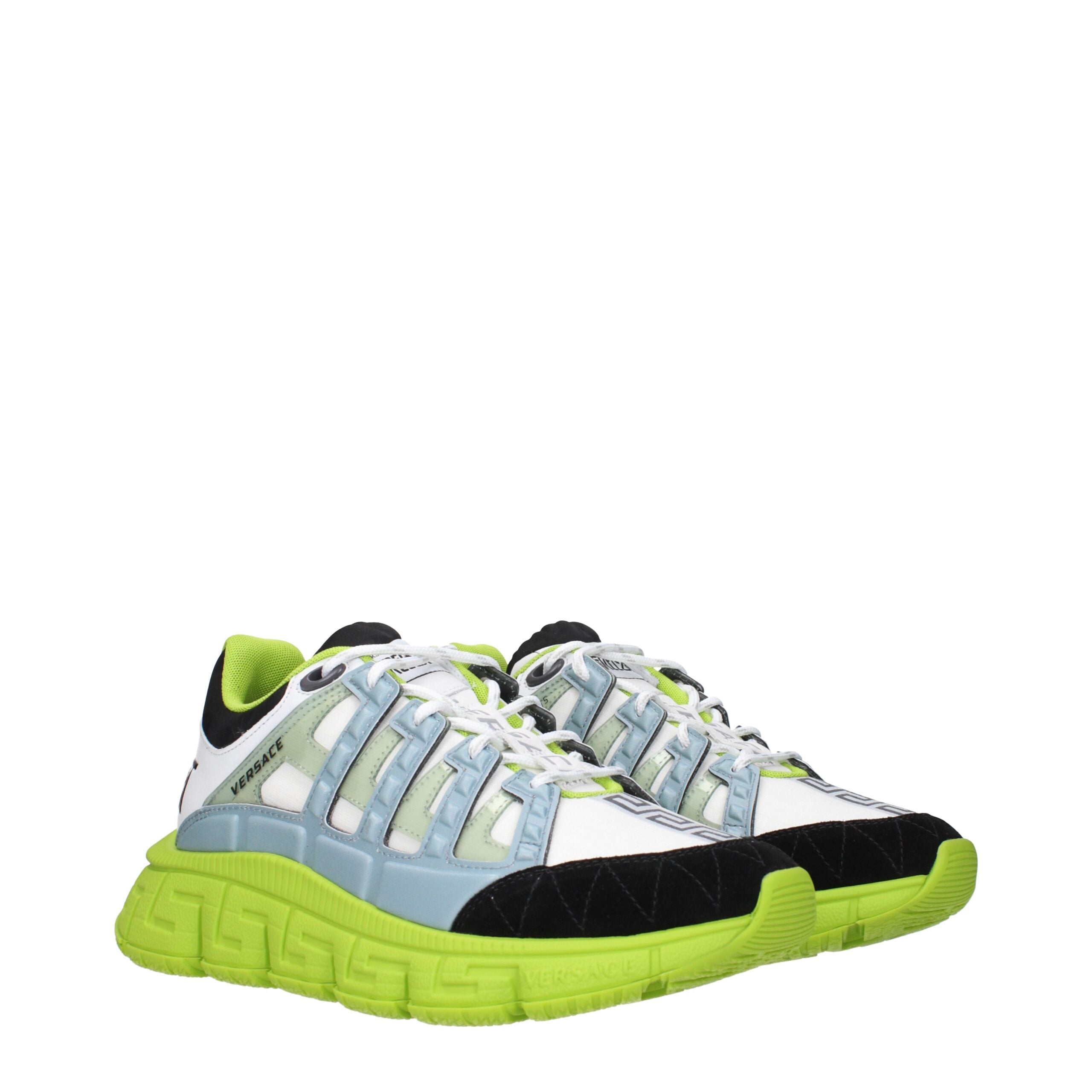 Versace White Fabric Athletic Sneakers