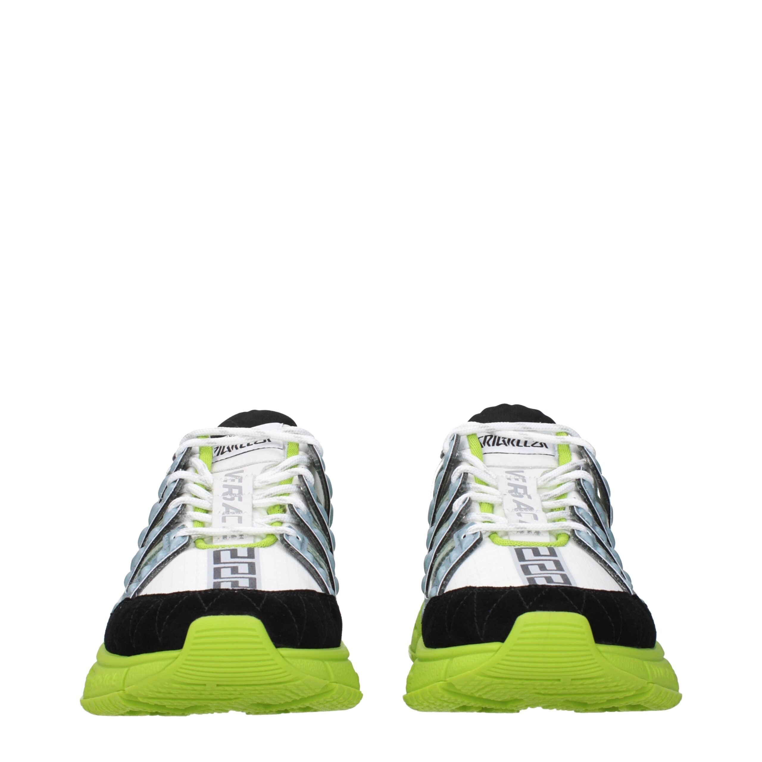 Versace White Fabric Athletic Sneakers