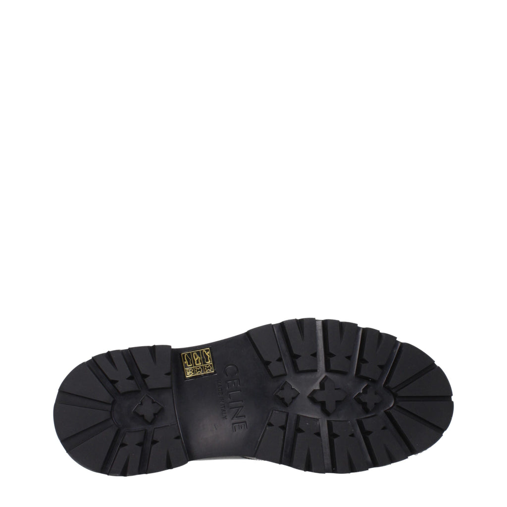 Celine Black Leather Oxfords And Derbies