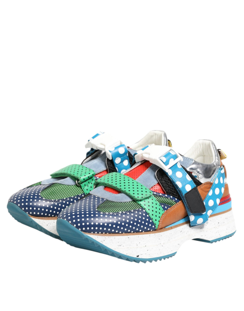 Dolce & Gabbana Multicolor Leather Low Top Sneakers Shoes