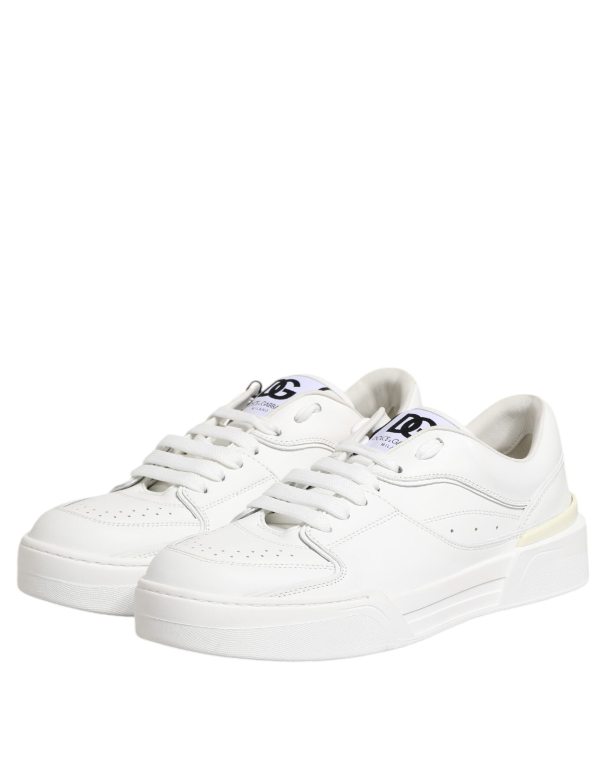 Dolce & Gabbana White Miami Leather Low Top Sneakers Shoes