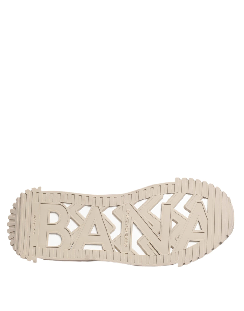 Dolce & Gabbana White Beige Leather Low Top NS1 Sneakers Shoes