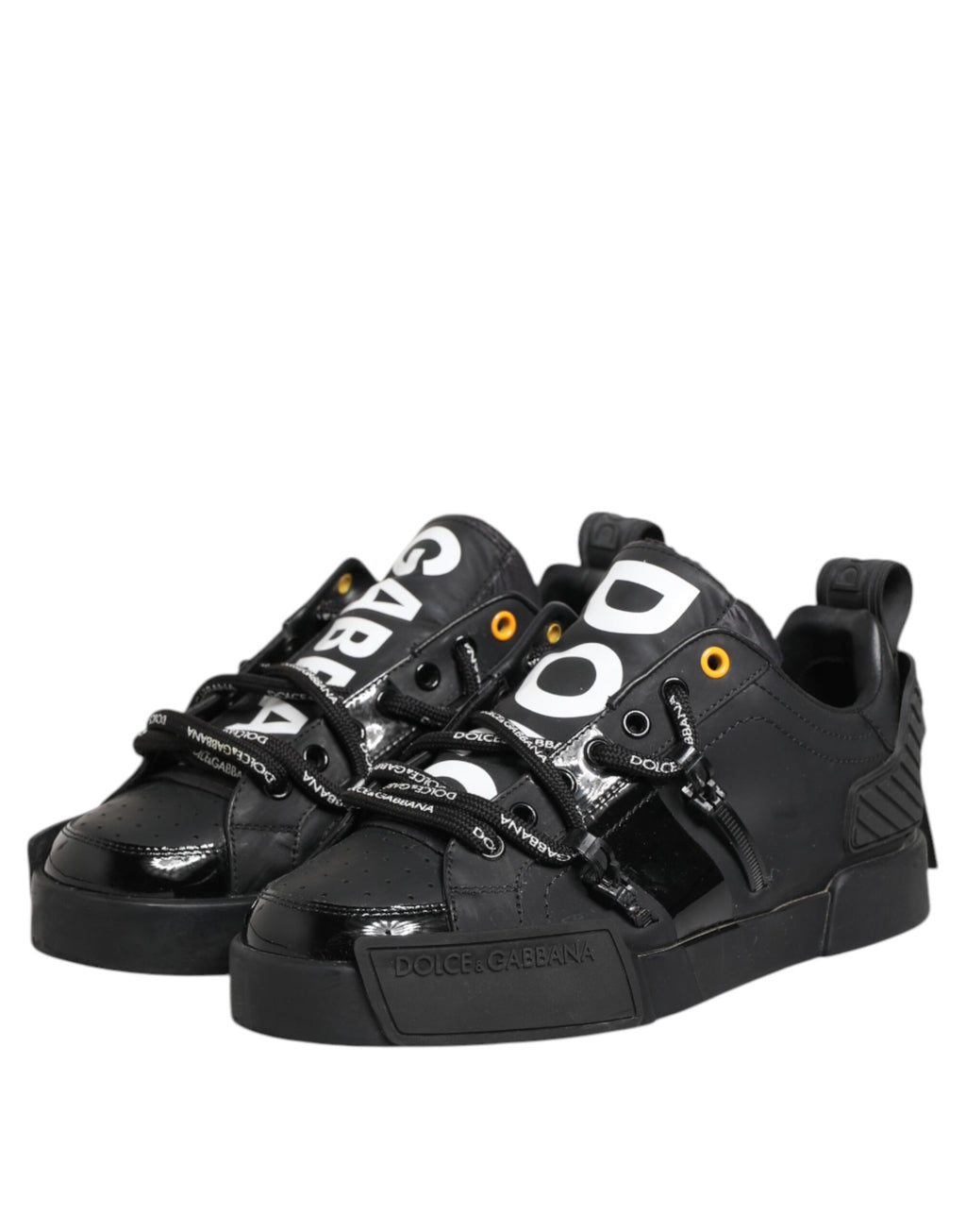 Dolce & Gabbana Black Portofino Low Top Men Sneakers Shoes
