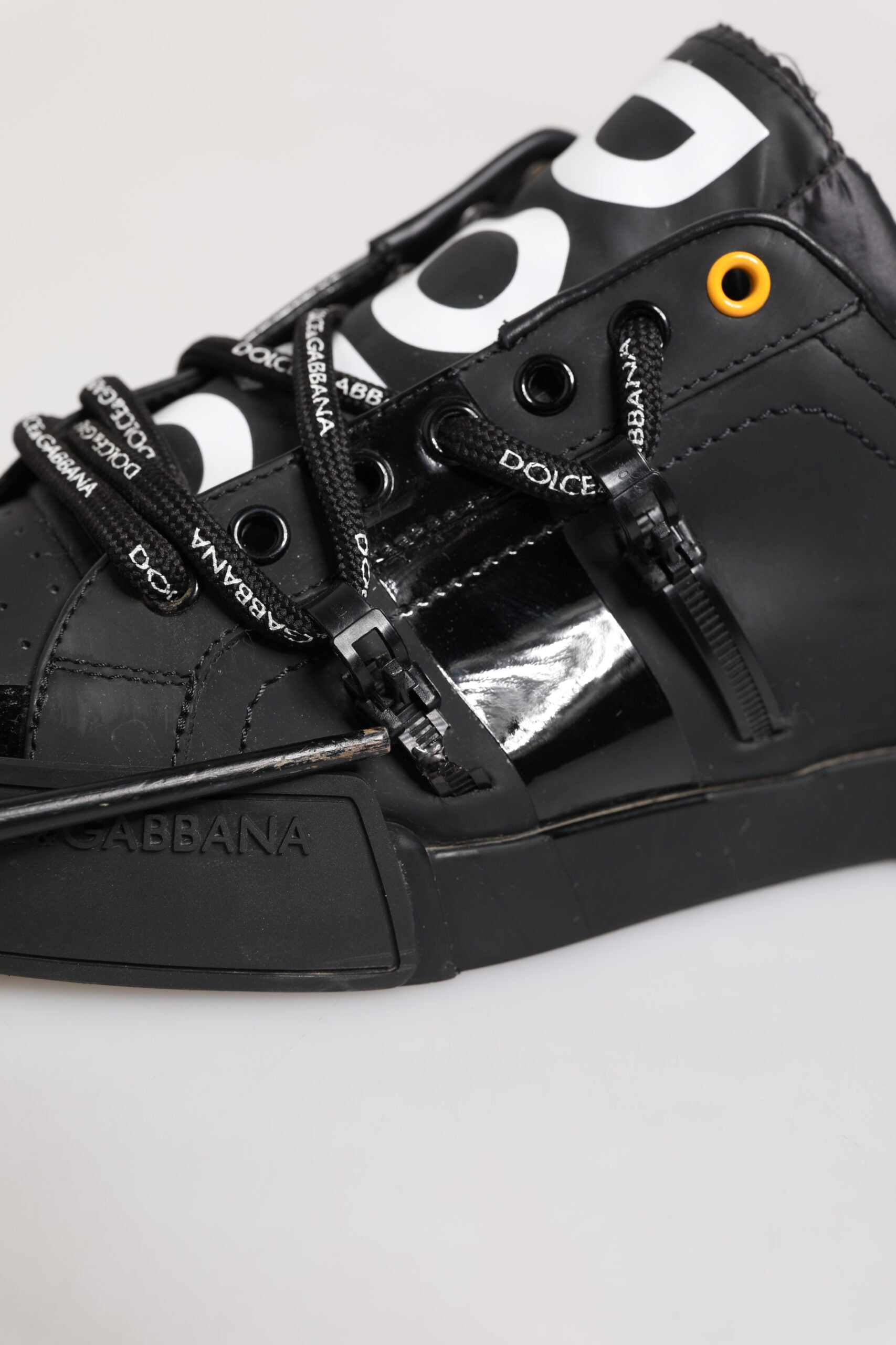 Dolce & Gabbana Black Portofino Low Top Men Sneakers Shoes