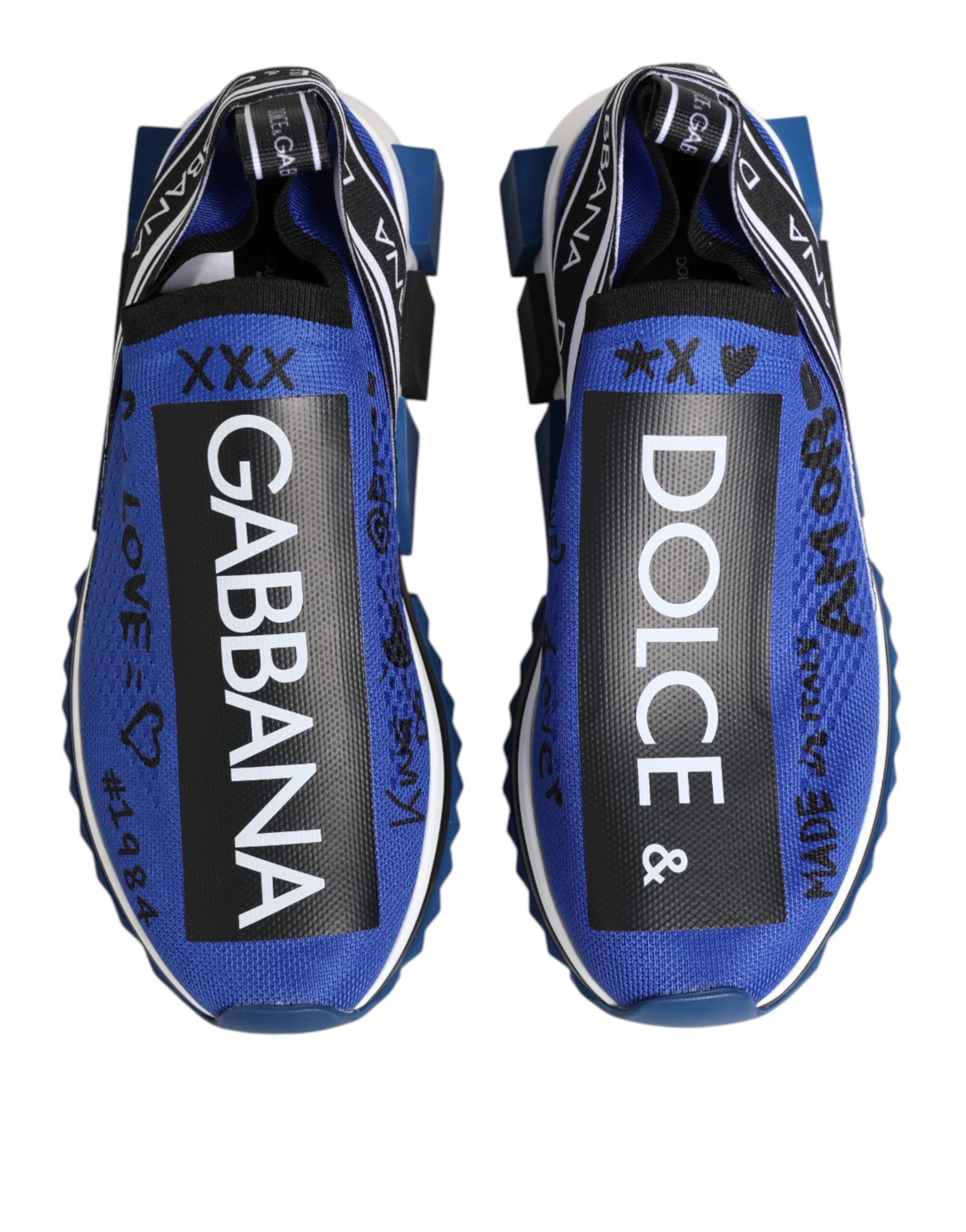 Dolce & Gabbana Blue Logo Low Top Sorrento Sneakers Shoes