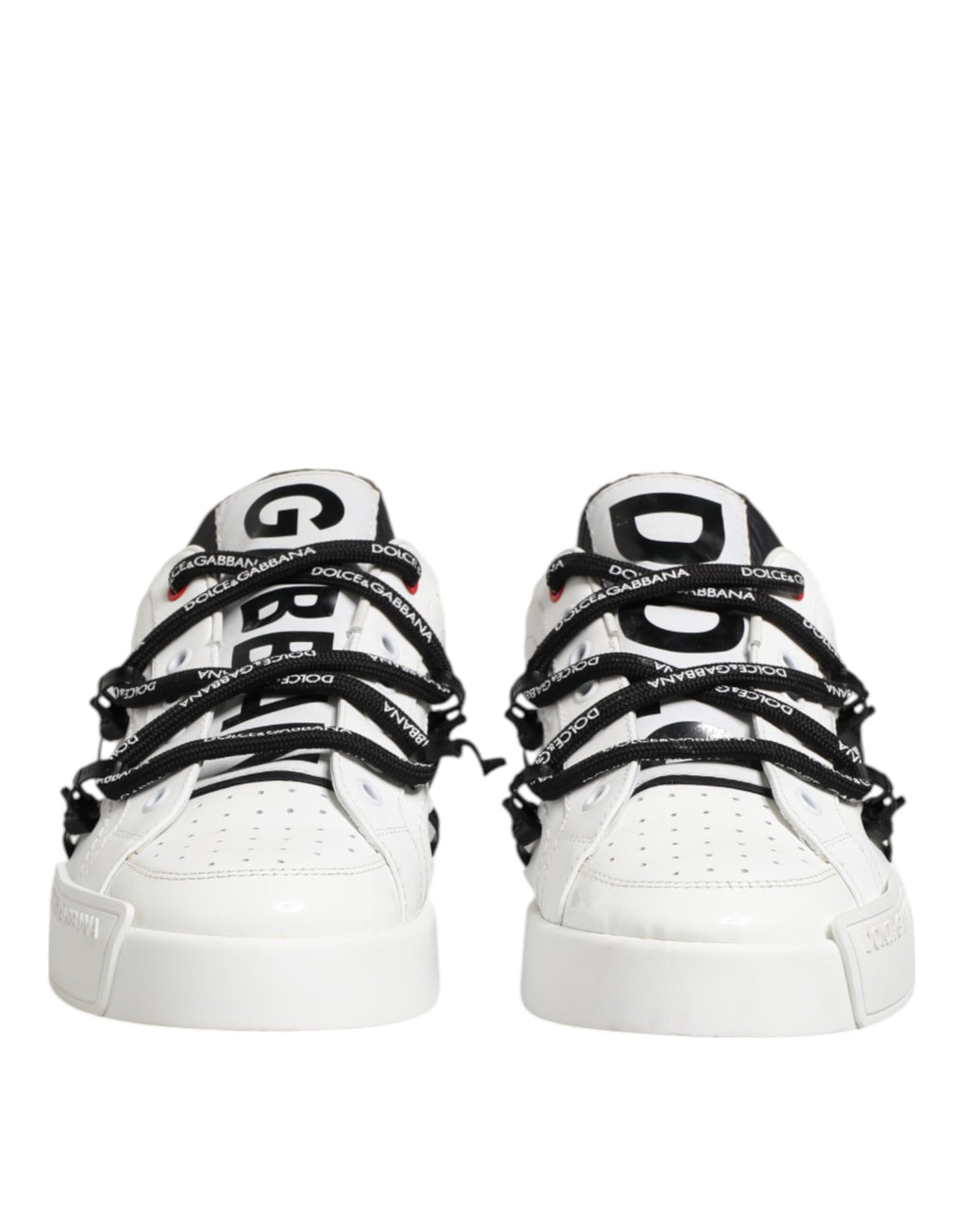 Dolce & Gabbana White Leather Lace Up Men Sneakers Shoes