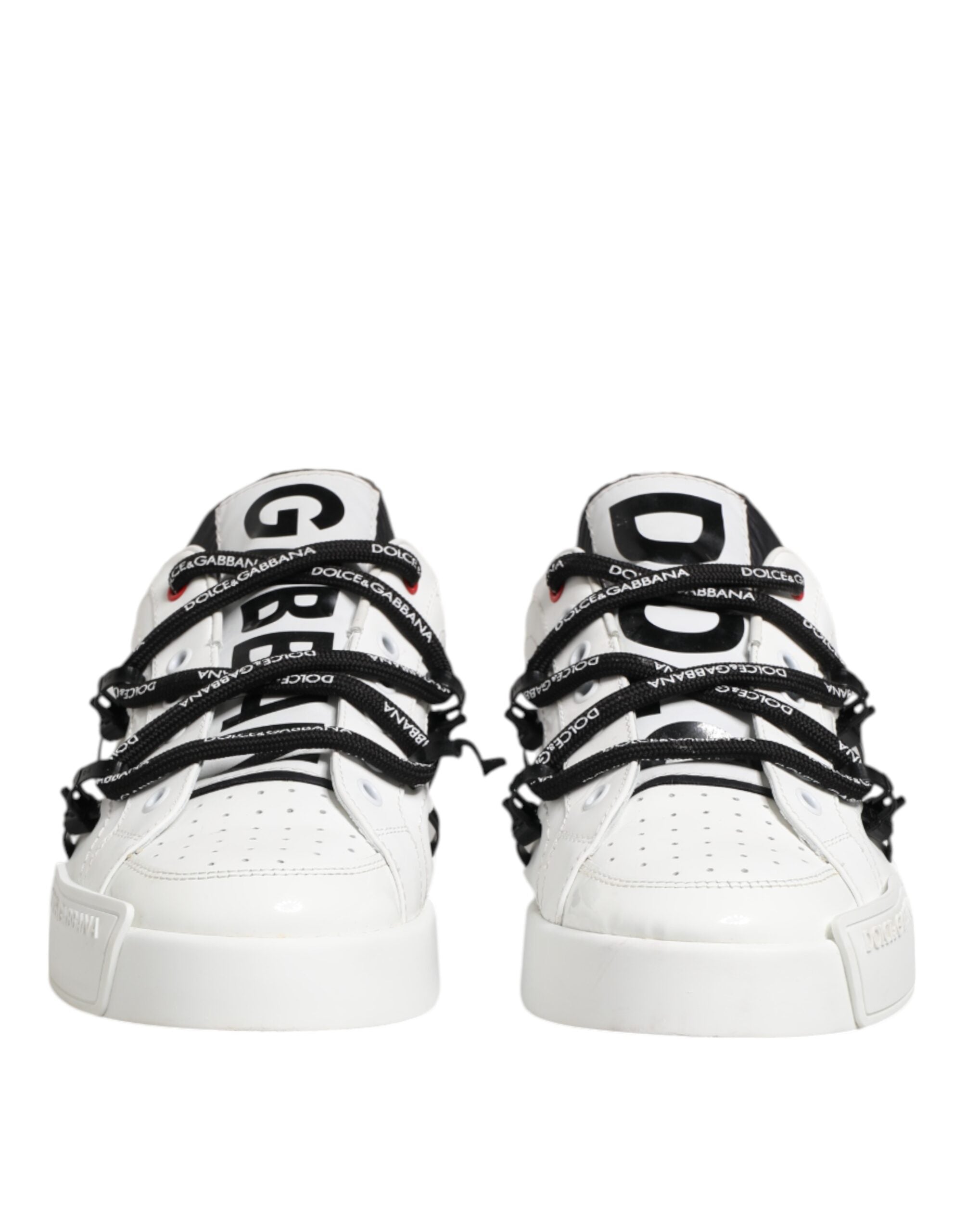 Dolce & Gabbana White Leather Lace Up Men Sneakers Shoes
