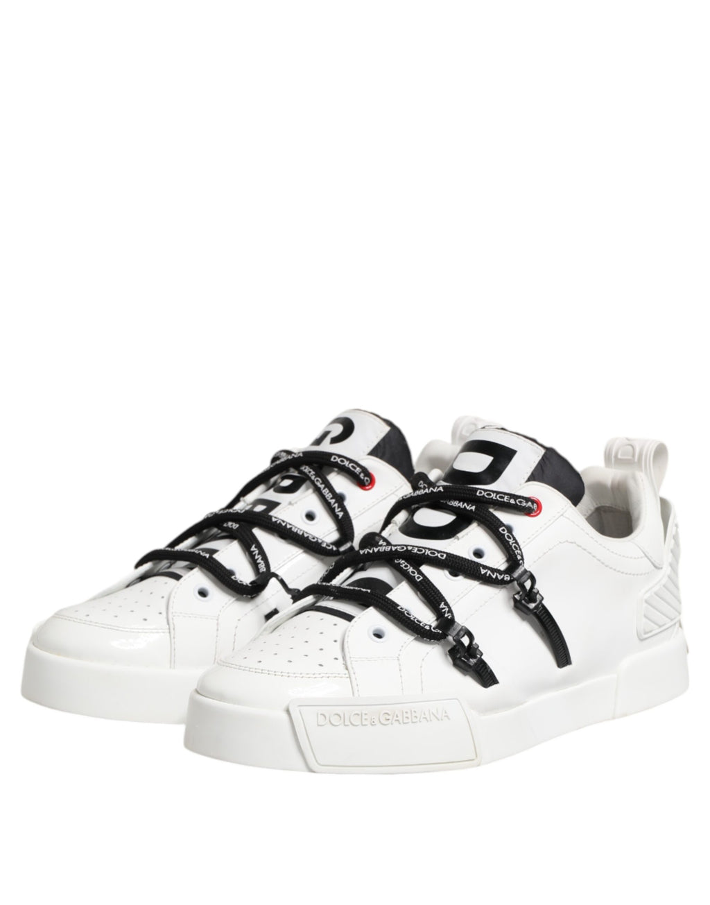 Dolce & Gabbana White Leather Lace Up Men Sneakers Shoes