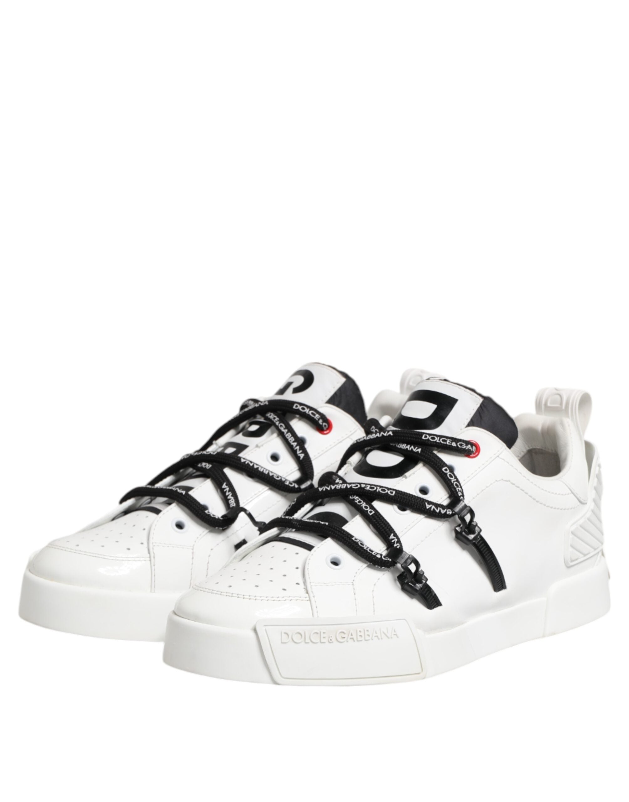 Dolce & Gabbana White Leather Lace Up Men Sneakers Shoes