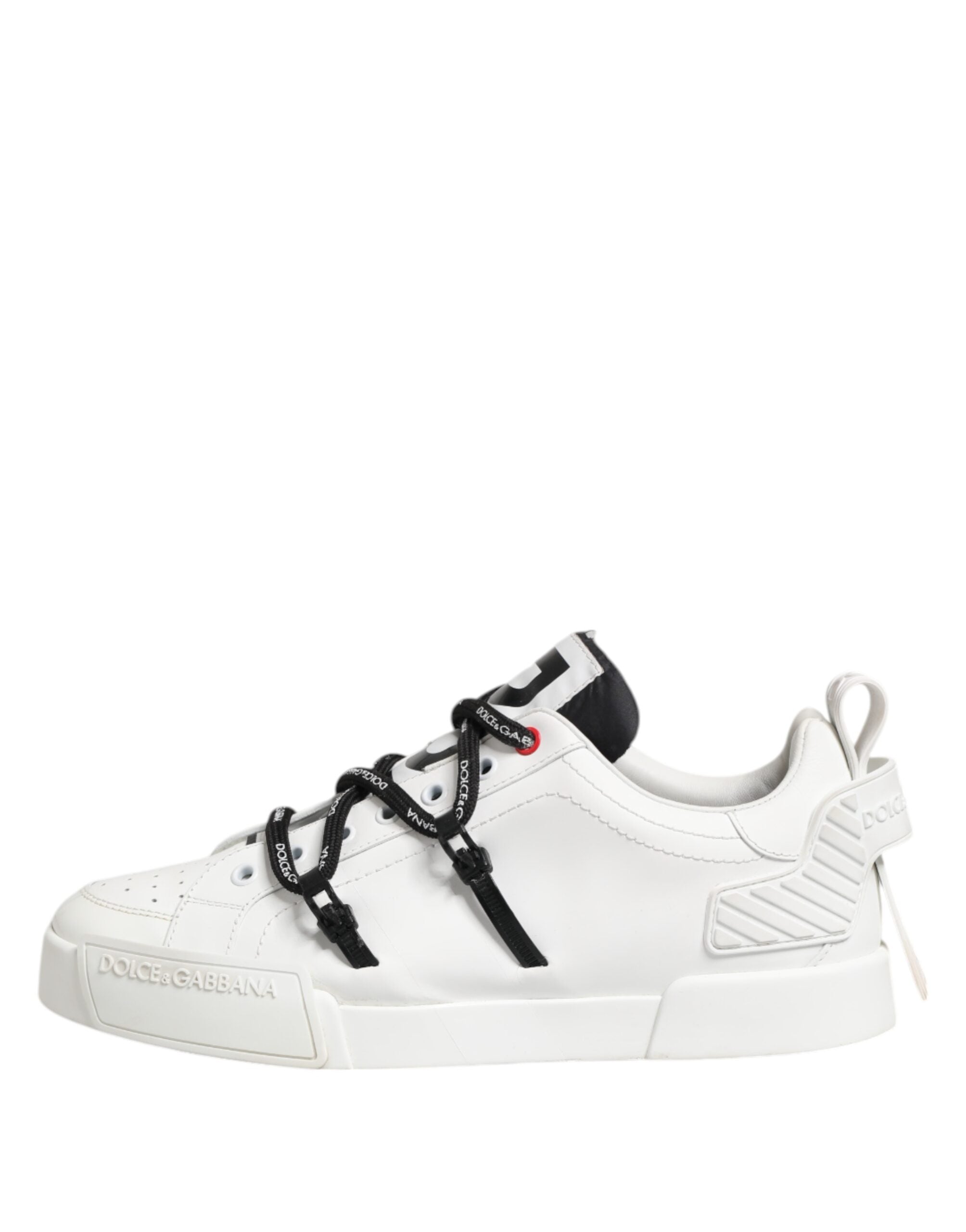 Dolce & Gabbana White Leather Lace Up Men Sneakers Shoes