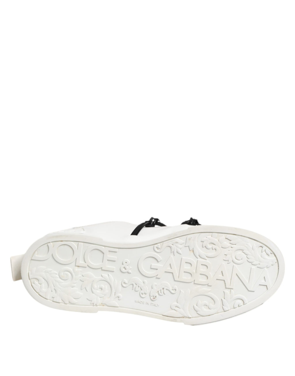 Dolce & Gabbana White Leather Lace Up Men Sneakers Shoes