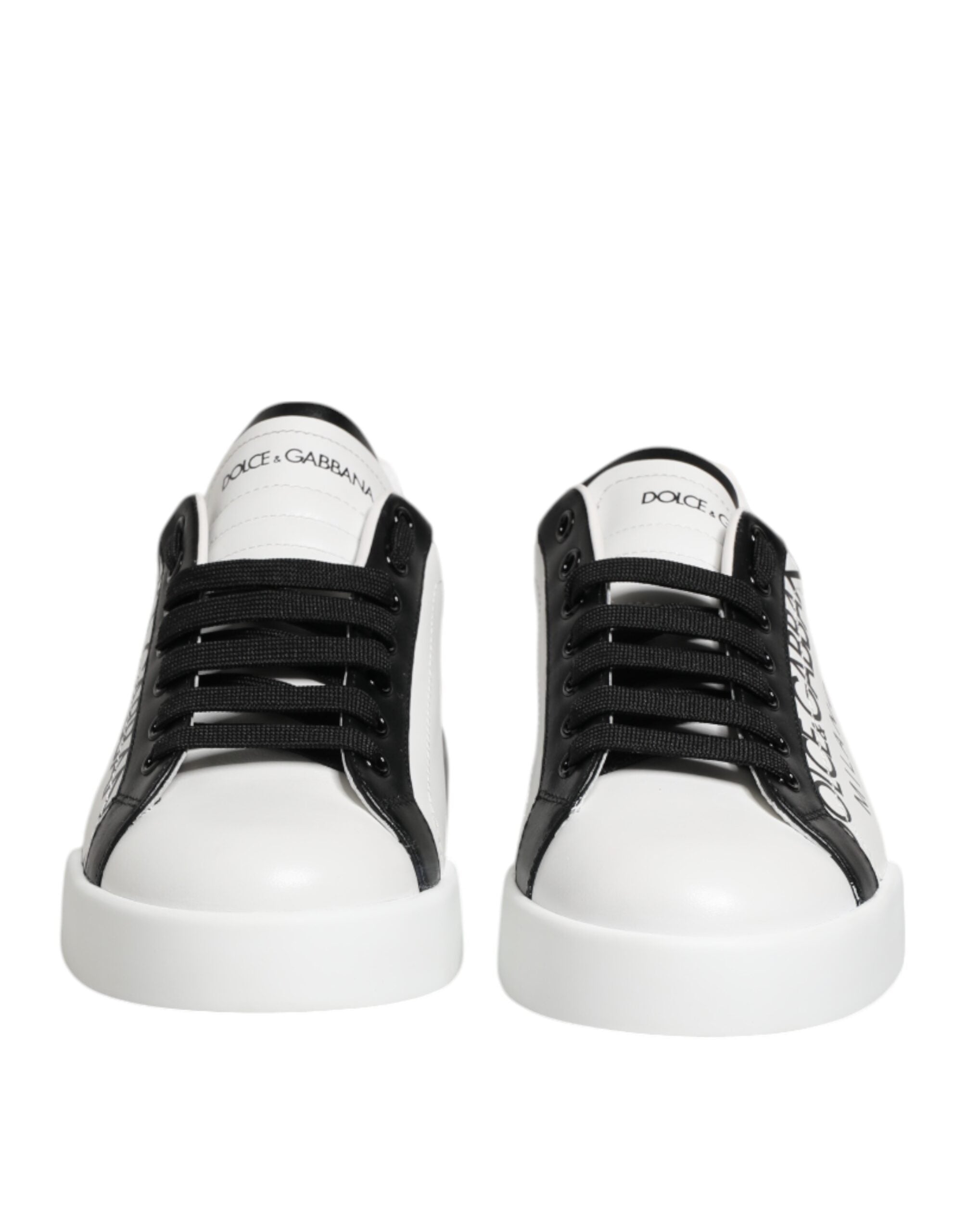 Dolce & Gabbana White Black Crown Low Top Men Sneakers Shoes