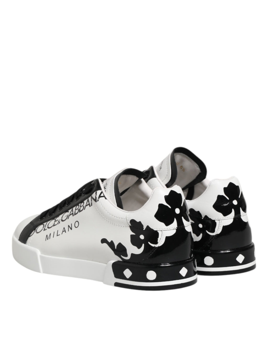 Dolce & Gabbana White Black Crown Low Top Men Sneakers Shoes