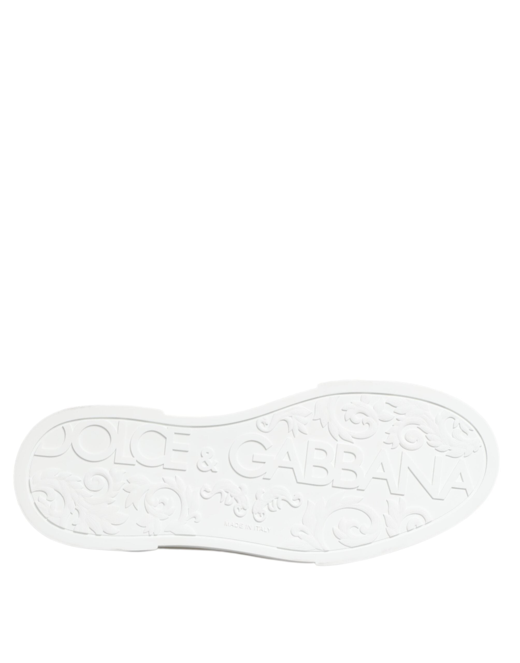 Dolce & Gabbana White Black Crown Low Top Men Sneakers Shoes