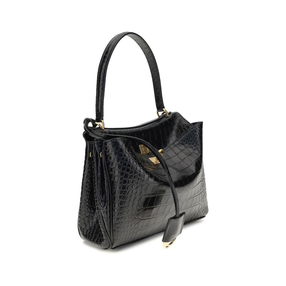 Balenciaga Rodeo Shoulder Bag in crocodile-print leather