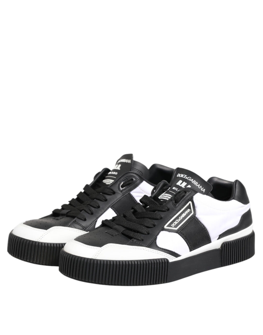 Dolce & Gabbana White Black MIAMI Low Top Men Sneakers Shoes